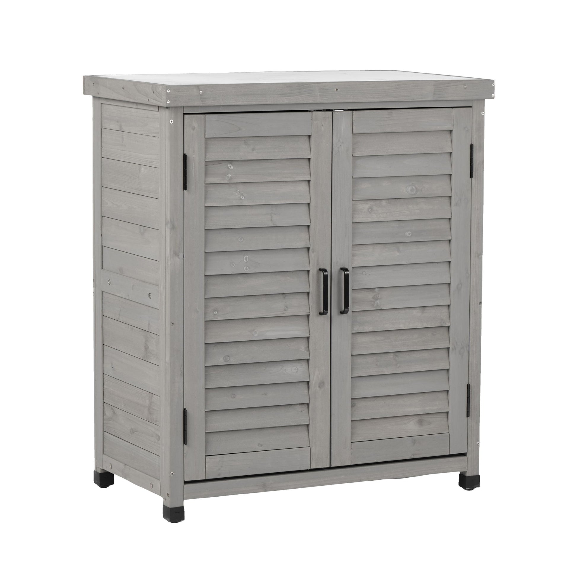 Potting Bench With Storage Cabinet And Metal Table Top For Outdoor - Best Buy Furniture