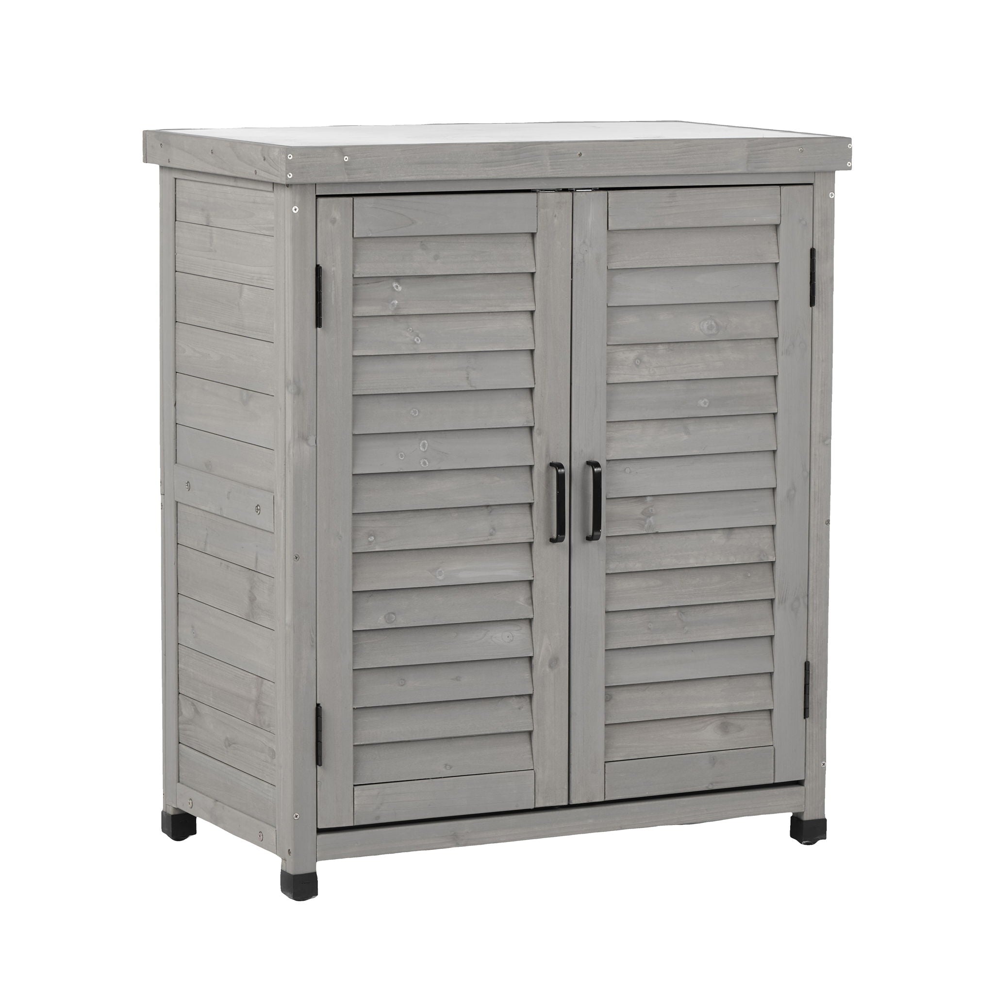 Potting Bench With Storage Cabinet And Metal Table Top For Outdoor - Best Buy Furniture