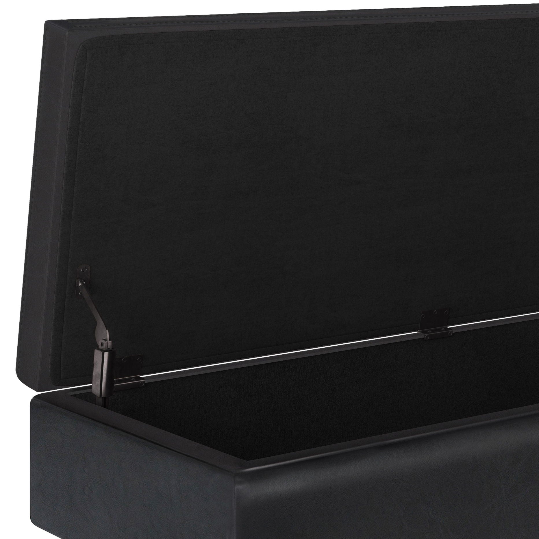 Owen - Rectangular Storage Ottoman - Midnight Black - Best Buy Furniture