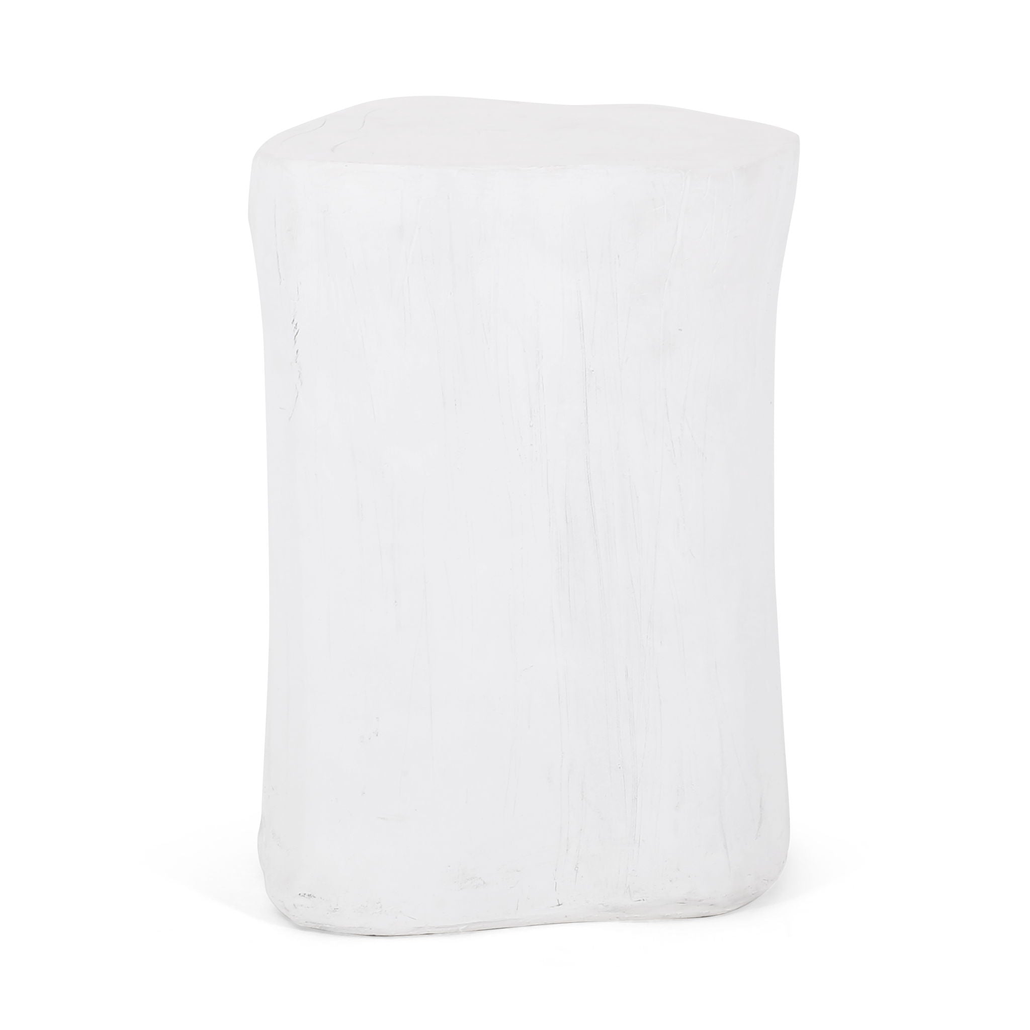 Outdoor, Lightweight Concrete Side Table - Antique White