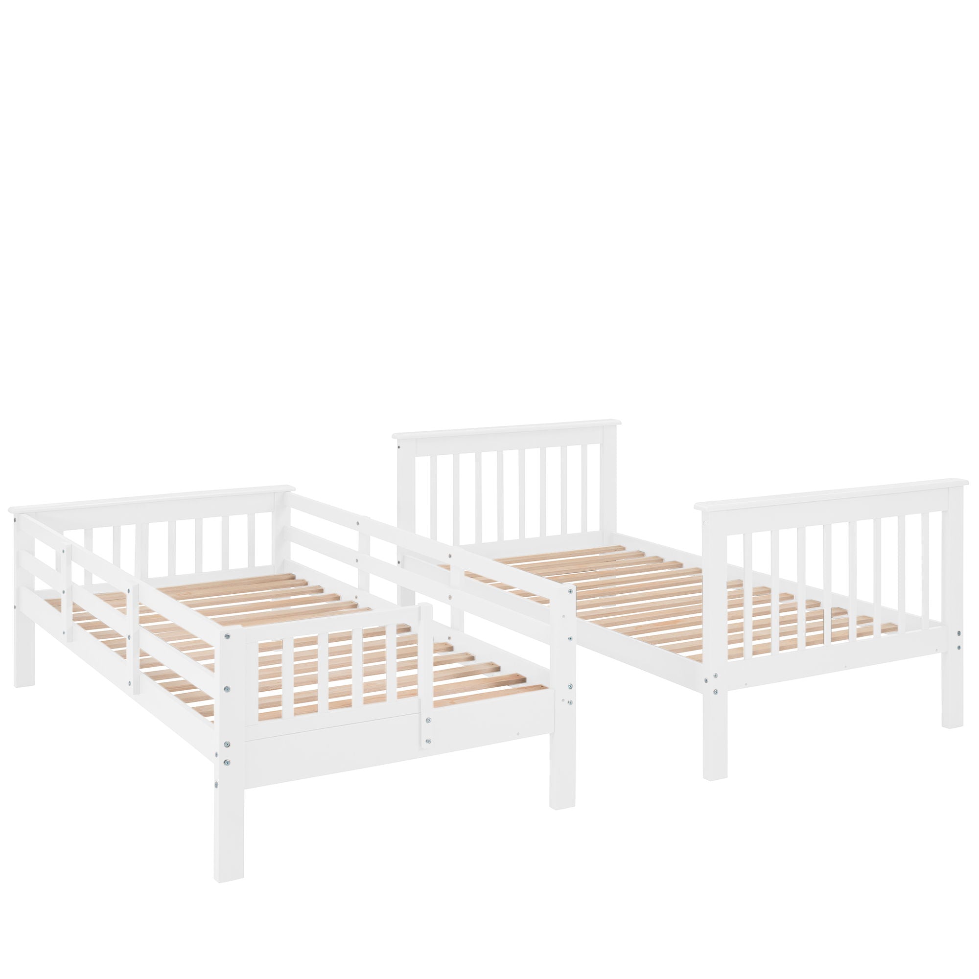 Stairway Bunk Bed With Storage And Guard Rail For Bedroom