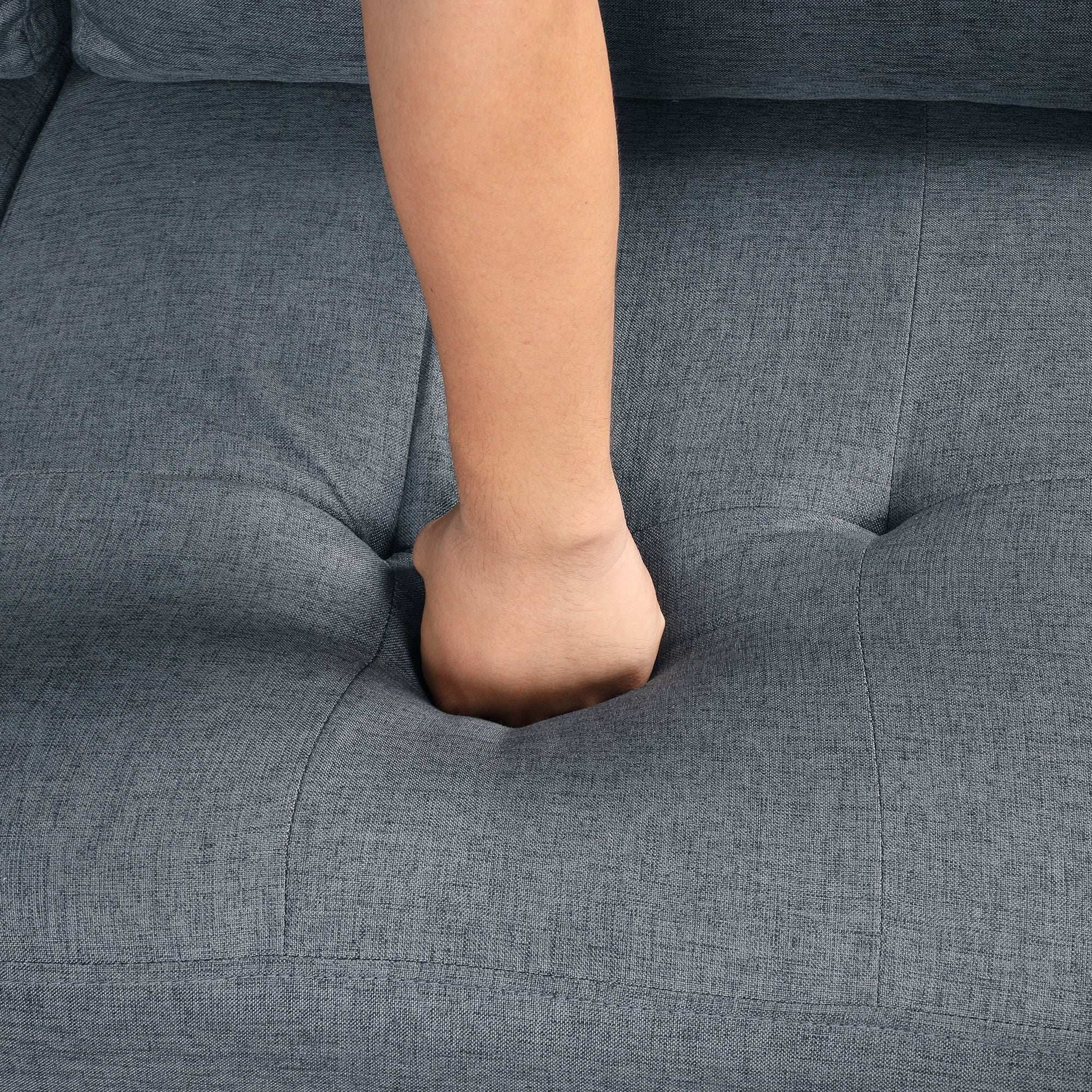 Sleeper Sectional Sofa, L-Shape Corner Couch Sofa-Bed with Storage Ottoman - Best Buy Furniture