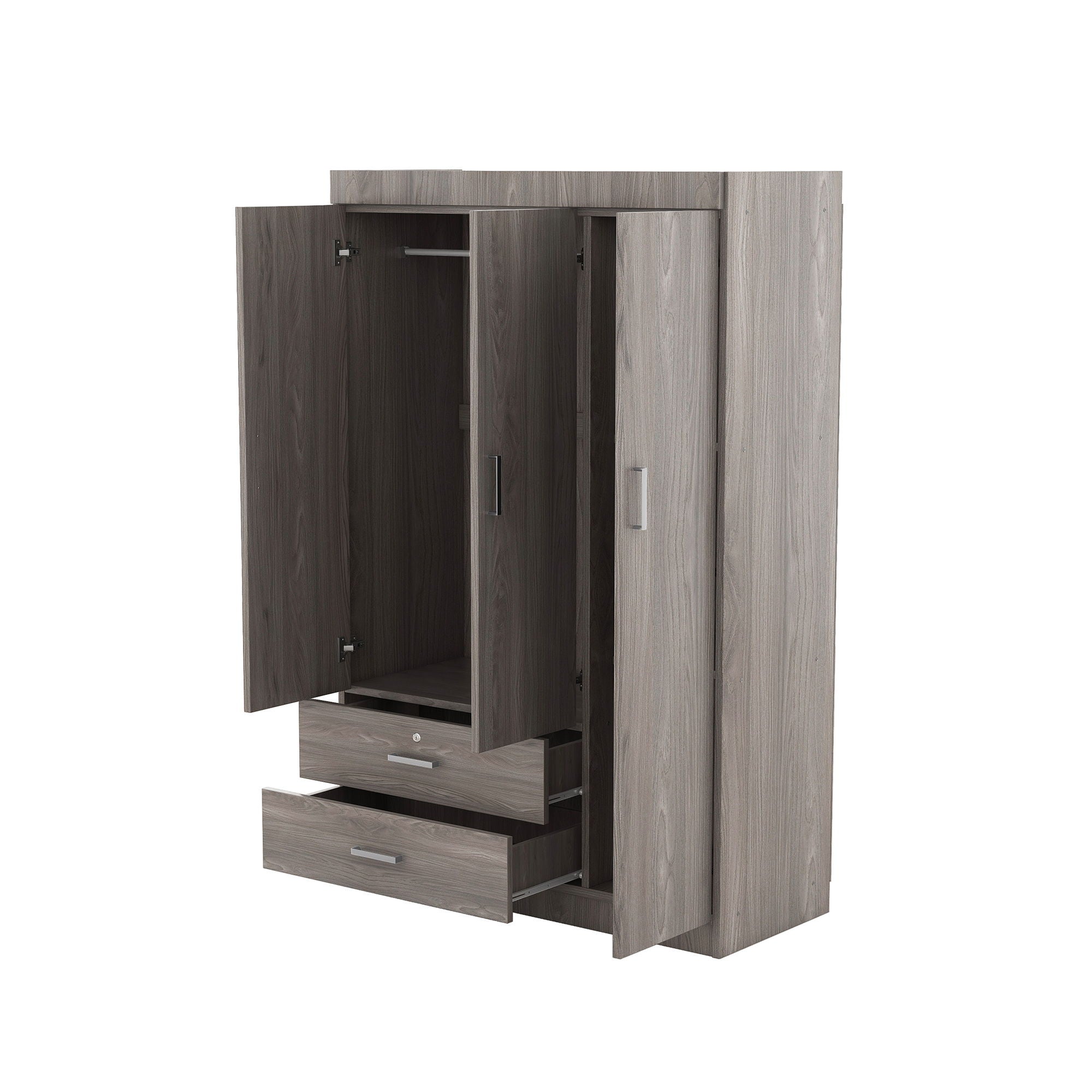 3 Door Wardrobe With 2 Drawers