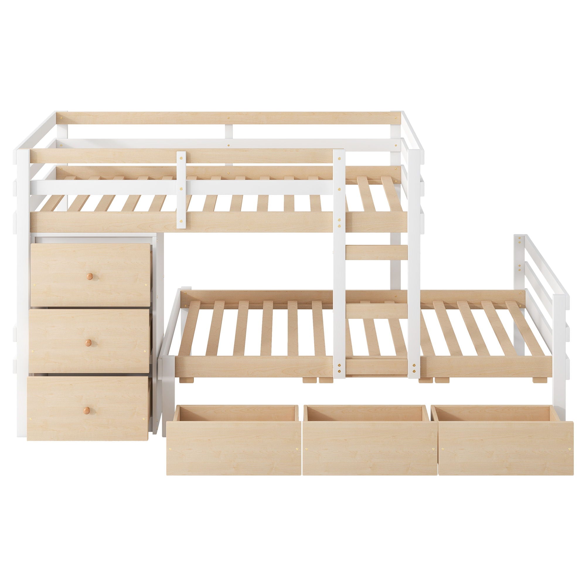 Loft Bunk Bed With Drawers And Ladder