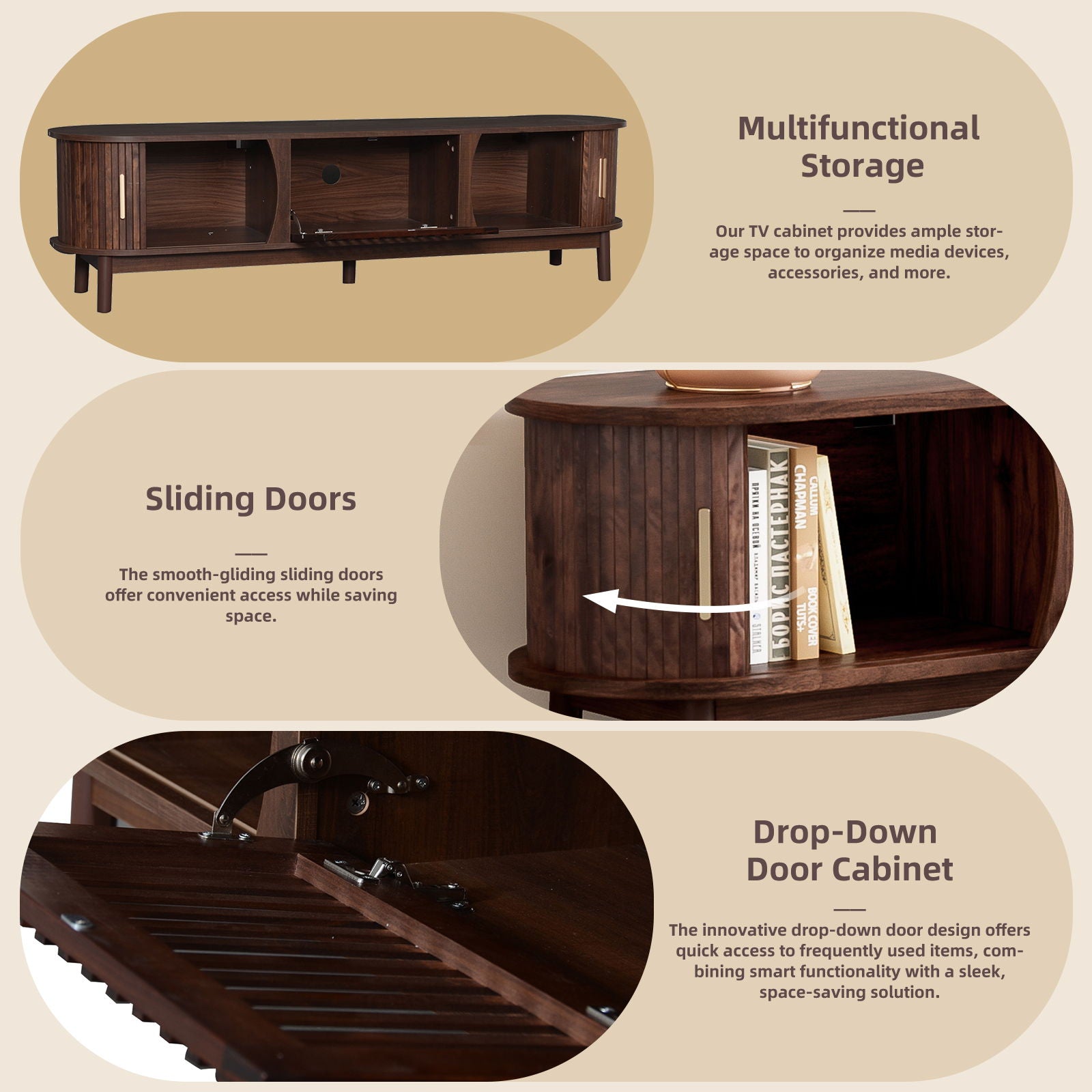 TV Stand, Entertainment Center With Storage