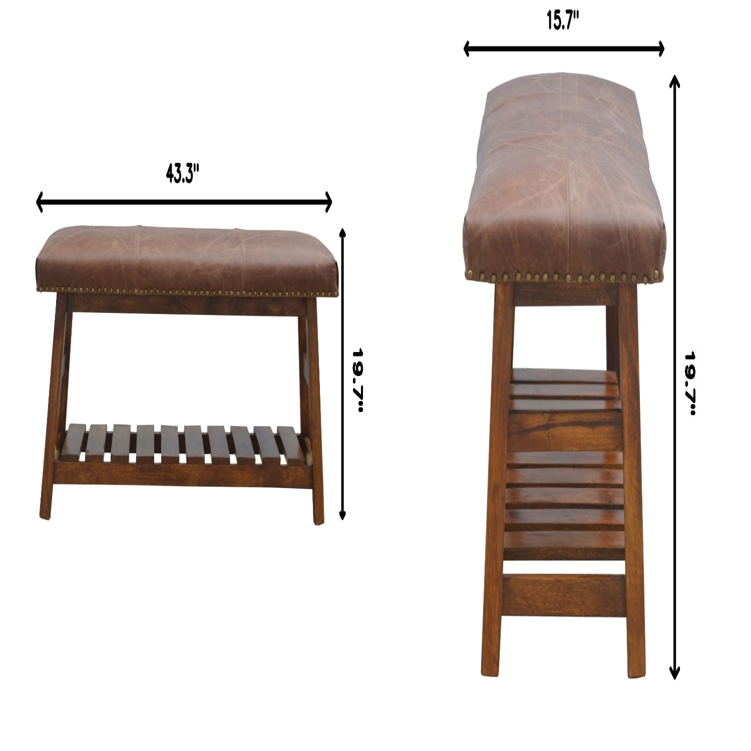 Buffalo - Hide Hallway Bench - Brown - Best Buy Furniture