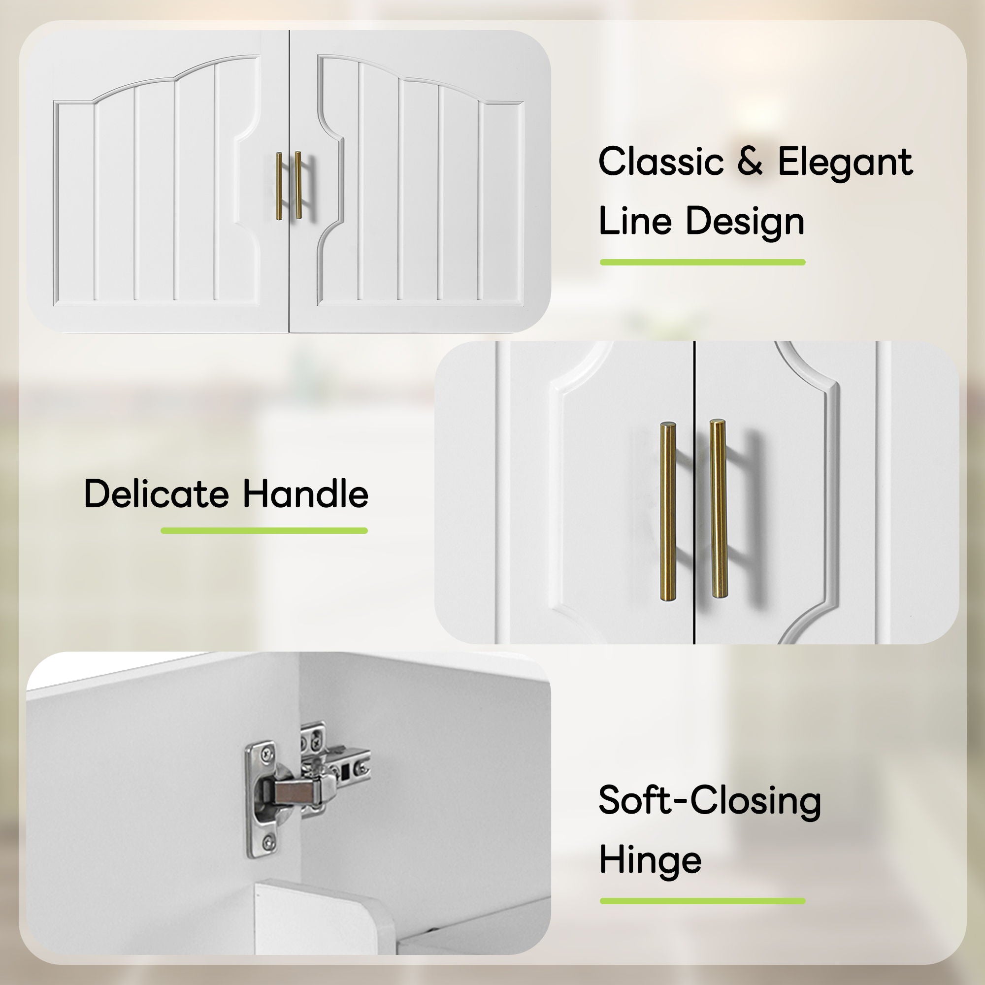 Bathroom Vanity With Sink, Cabinet With 2 Soft Closing Doors