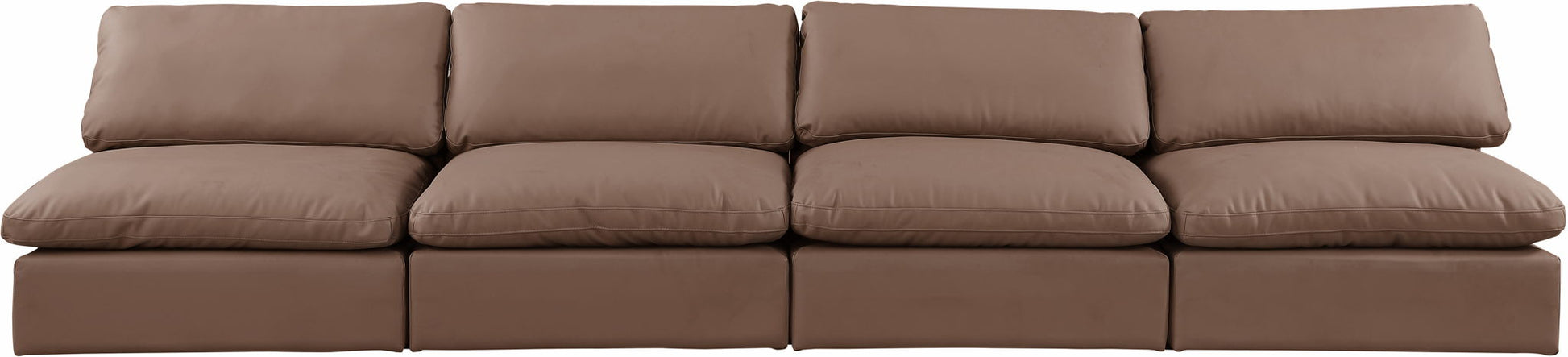 Comfy - Faux Leather Modular Armless Sofa 4 Seats - Best Buy Furniture