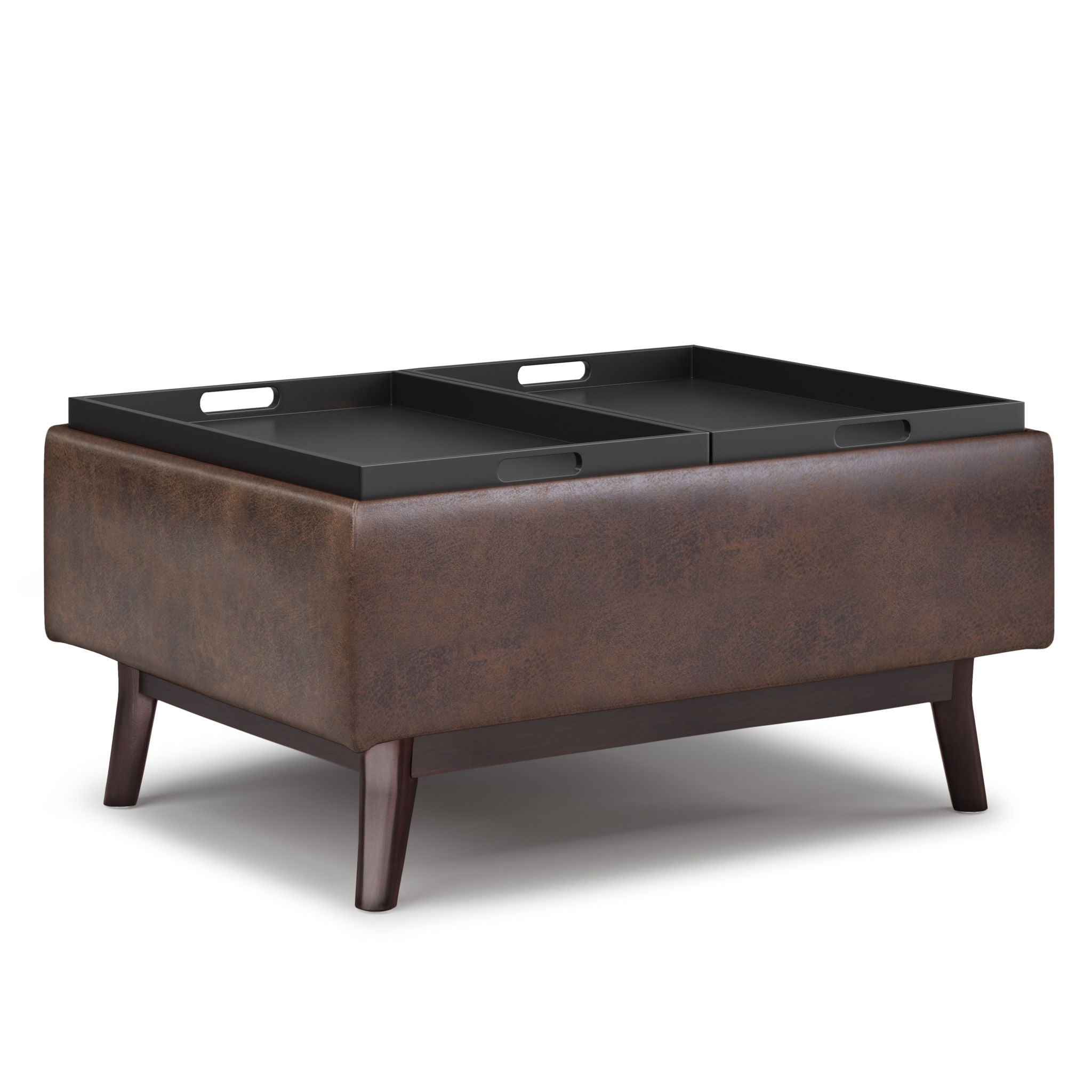 Owen - Tray Top Small Coffee Table Upholstered Storage Ottoman - Best Buy Furniture