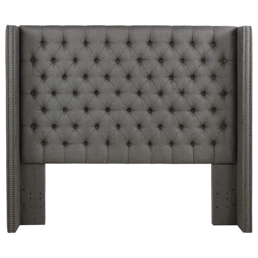 Bancroft - Upholstered California King Wingback Headboard - Gray