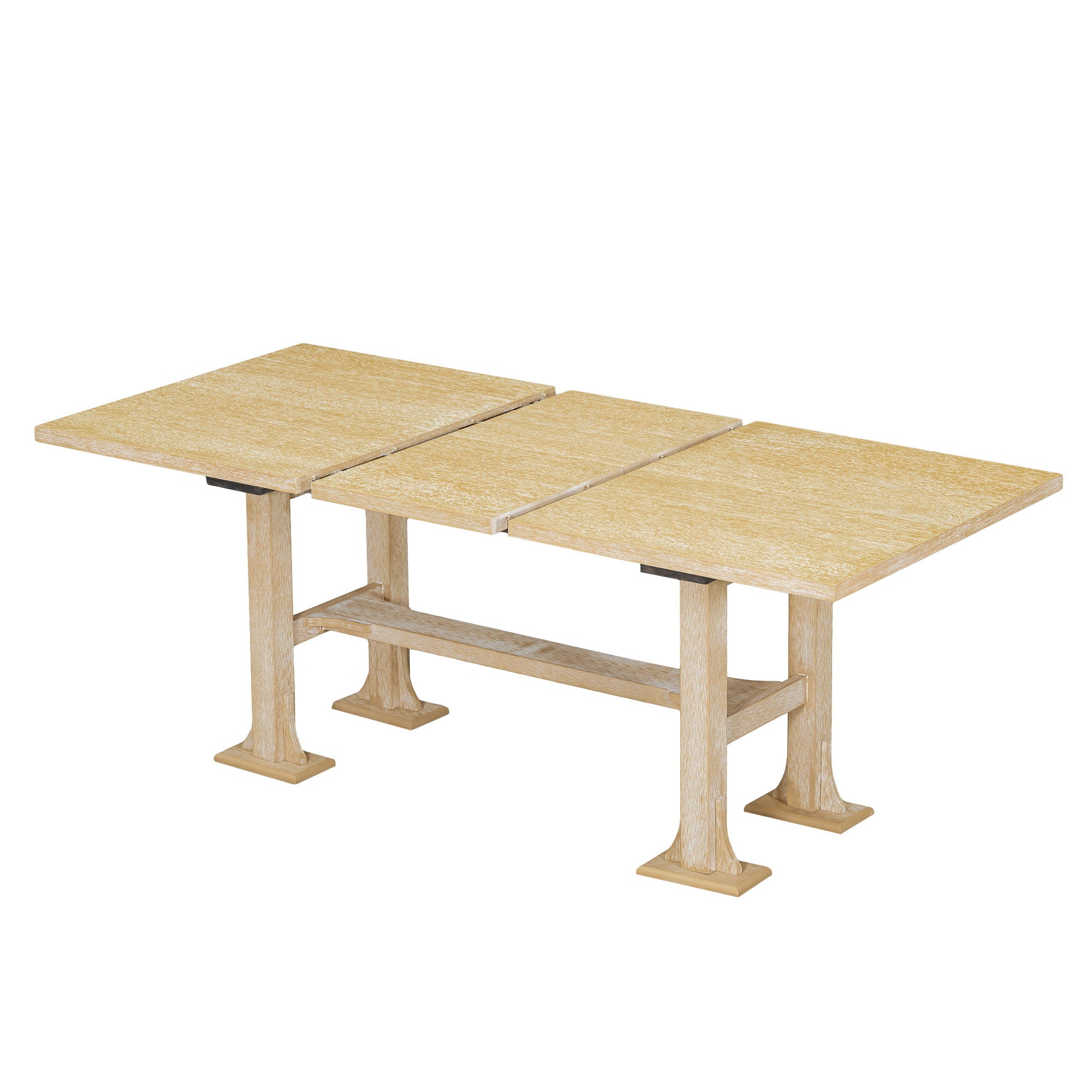 Topmax - 6 Piece Farmhouse Extendable Dining Table Set Trestle Kitchen Table Set With Removable Leaf And Upholstered Dining Chair And Bench For Dining Room - Best Buy Furniture