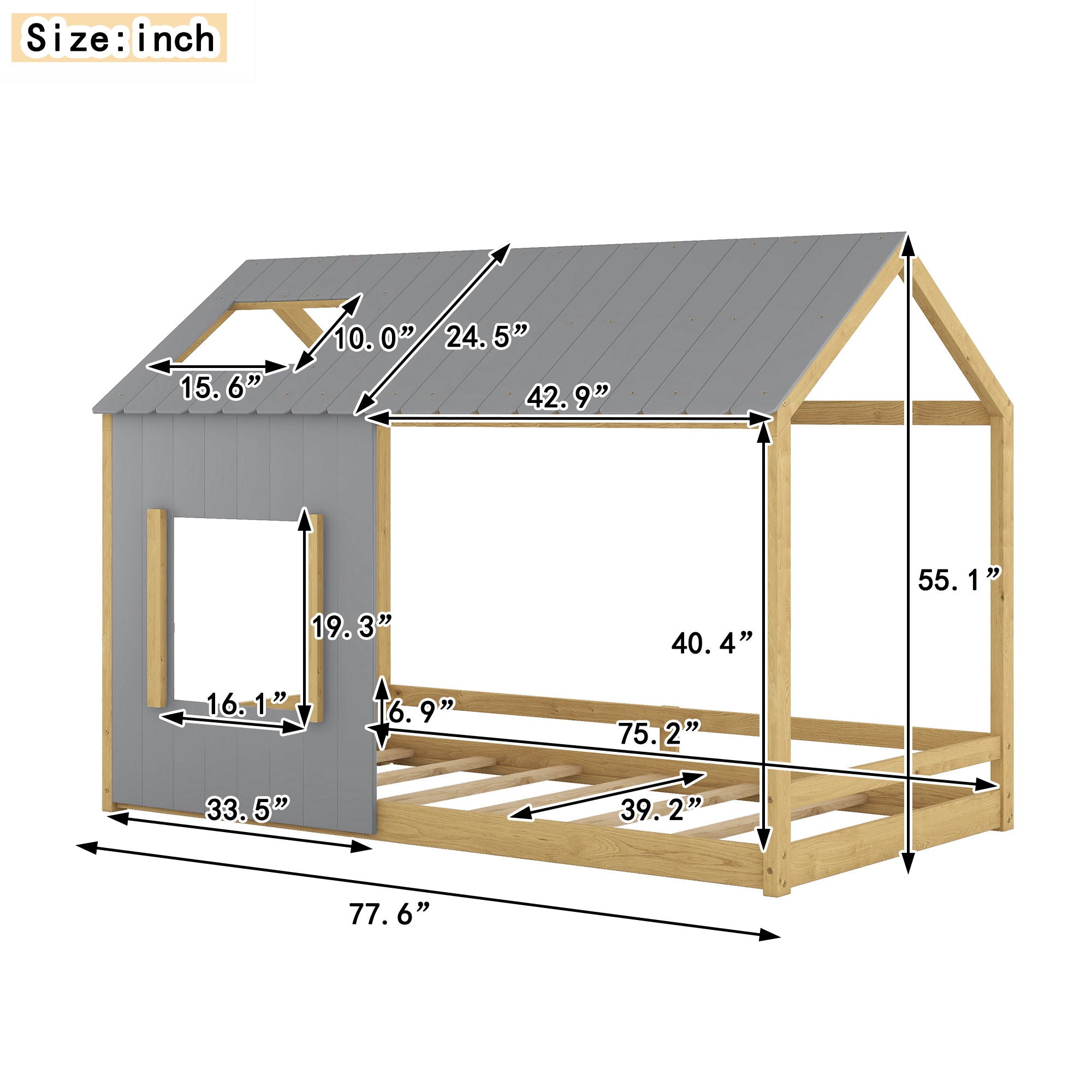 House Bed With Roof And Window