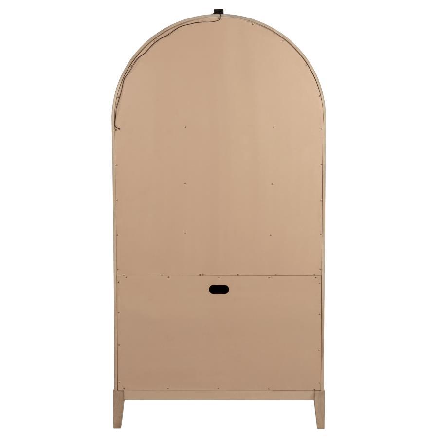 Kailani - 4-Door Cane Dining Vitrine Display Cabinet - Beige Oak - Best Buy Furniture