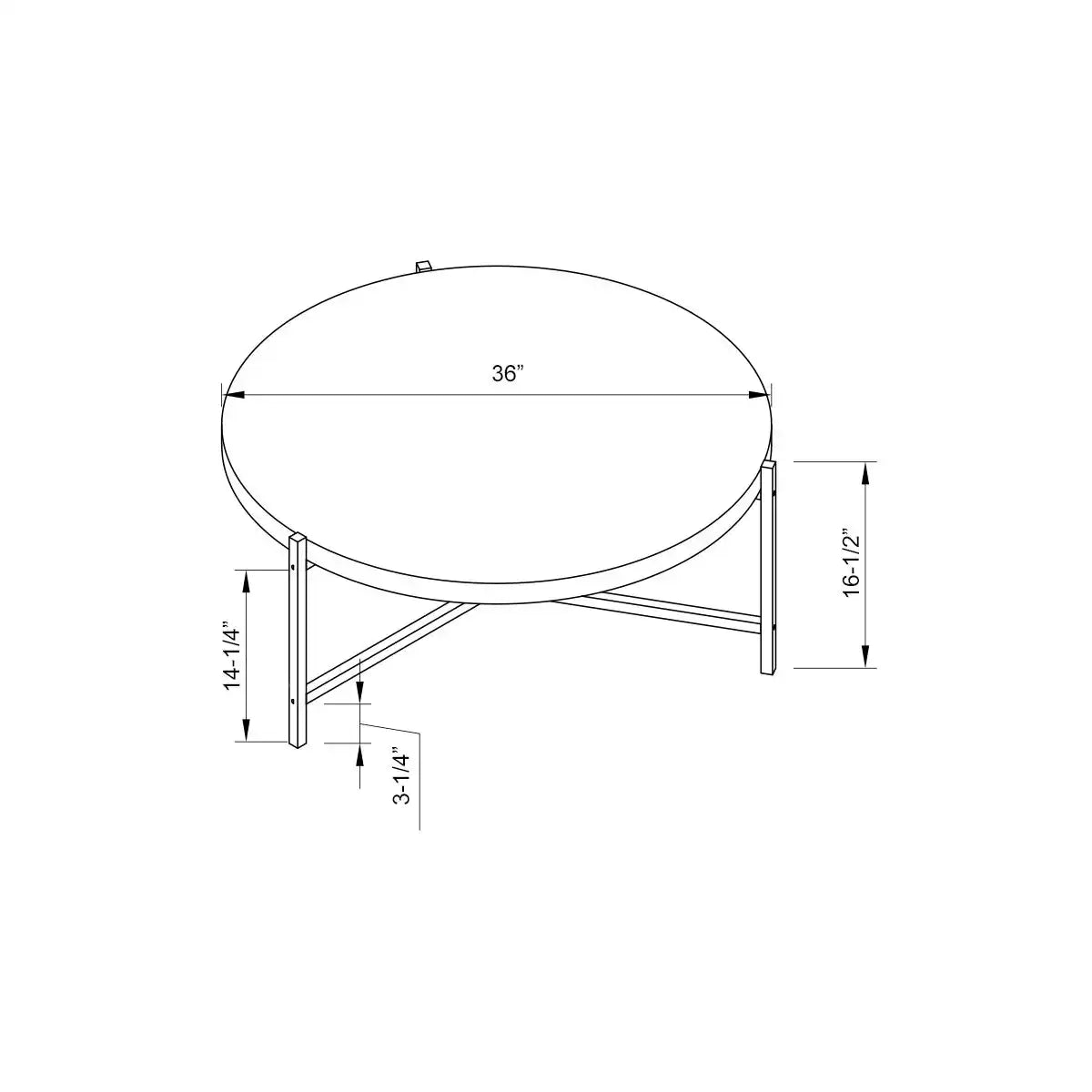 Round Coffee Table With White Metal Legs