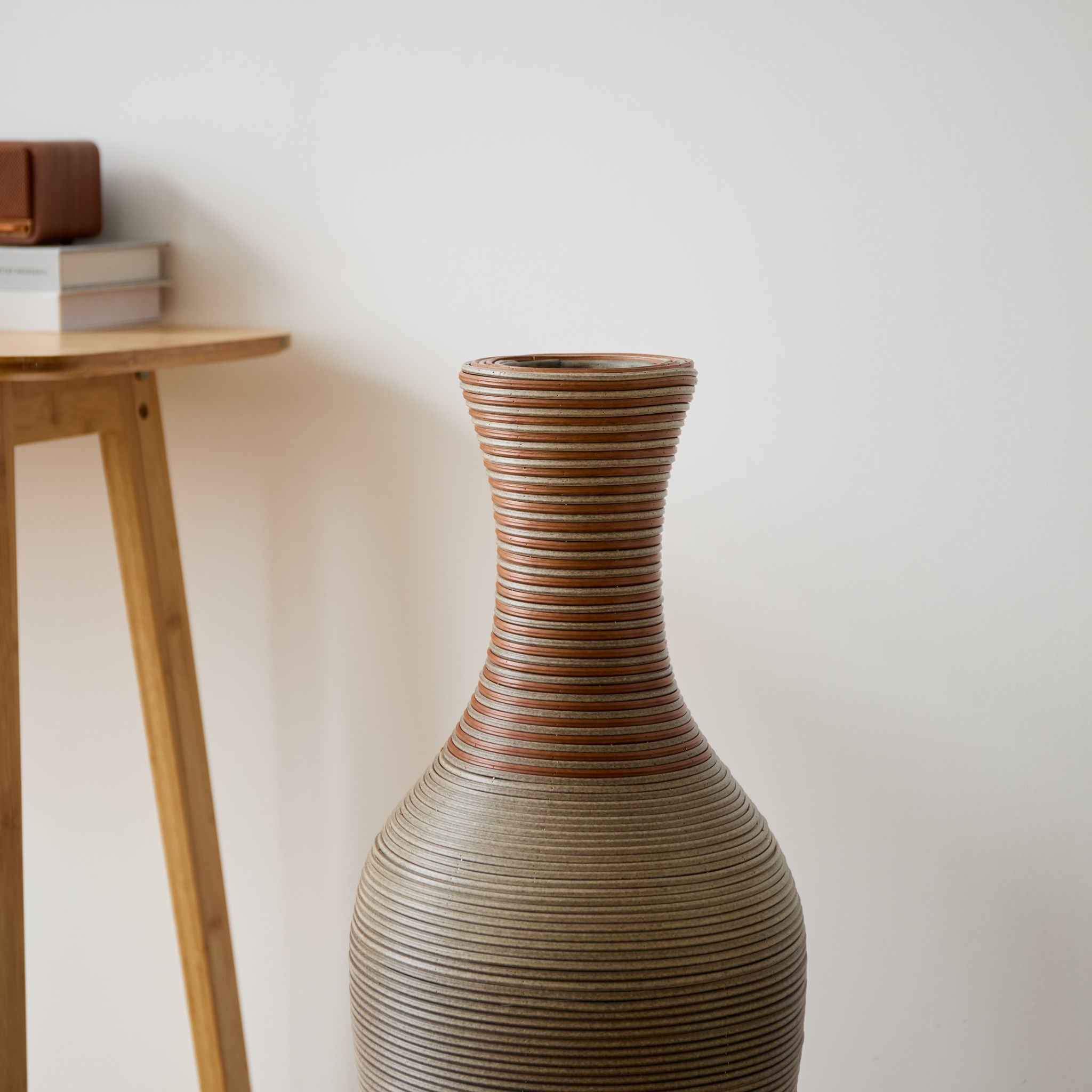Tall Vase - Brown Decorative Floor Vase, Classic Neat Floor Vase Tall Freestanding Flower Holder, Artificial Rattan Vase, Floor Vase, Flower Holder For Home Decor - Gray - Best Buy Furniture
