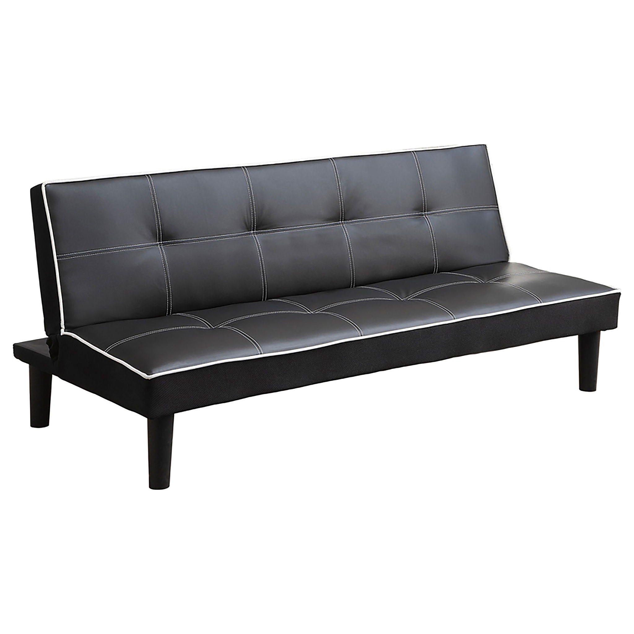 Cranston - Armless Sofa Bed With Contrast Piping - Black