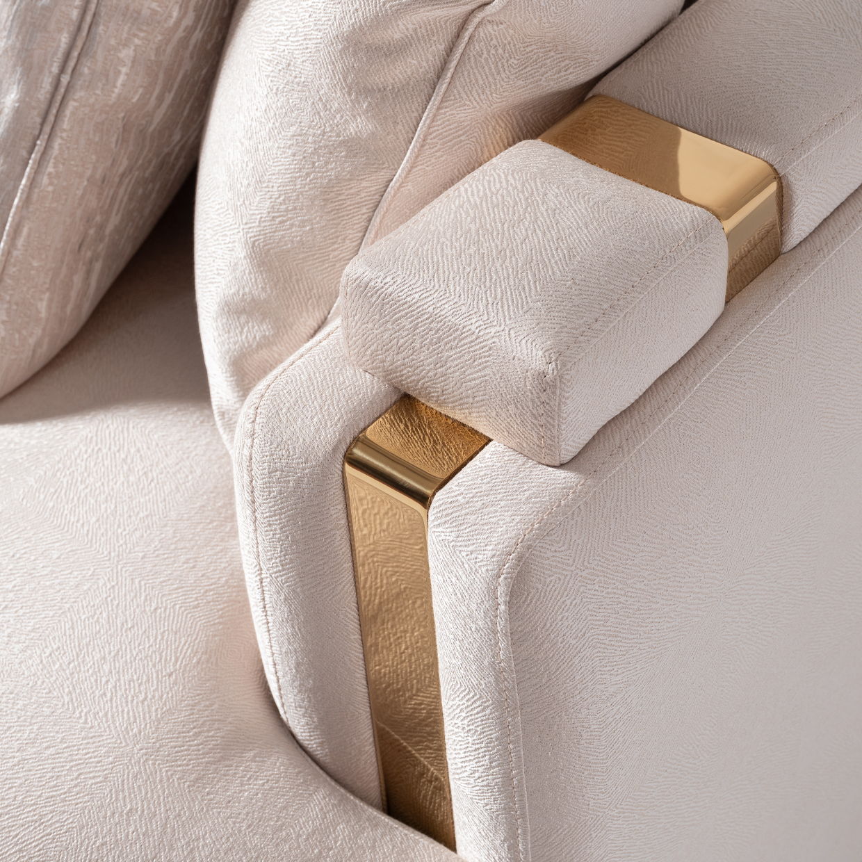 Carmela - Mansion Sofa - Almond/Gold