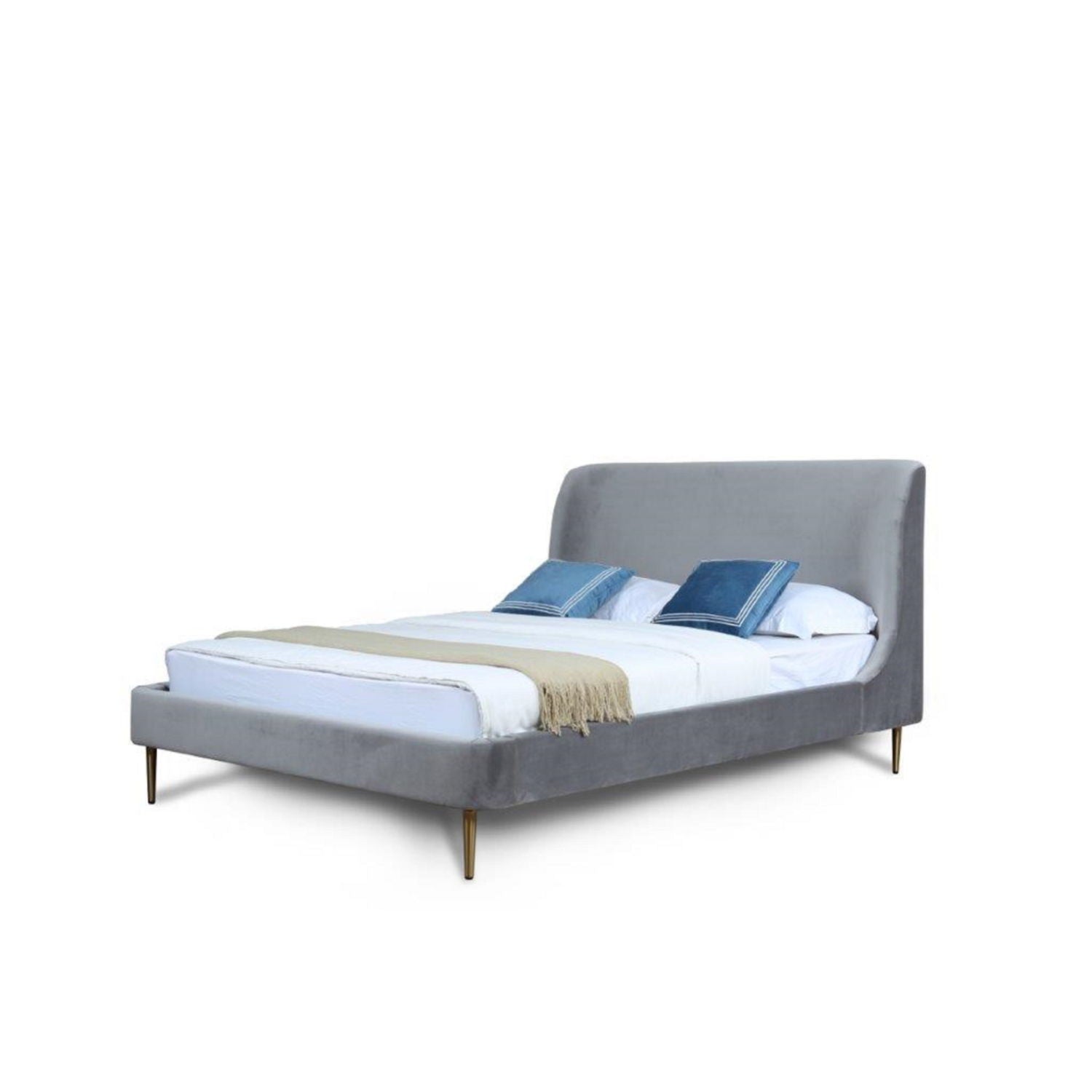 Heather - Upholstered Bed With Curved Headboard