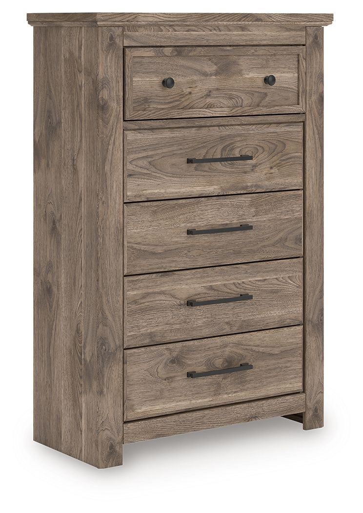 Rusticott - Five Drawer Chest - Brown - Best Buy Furniture