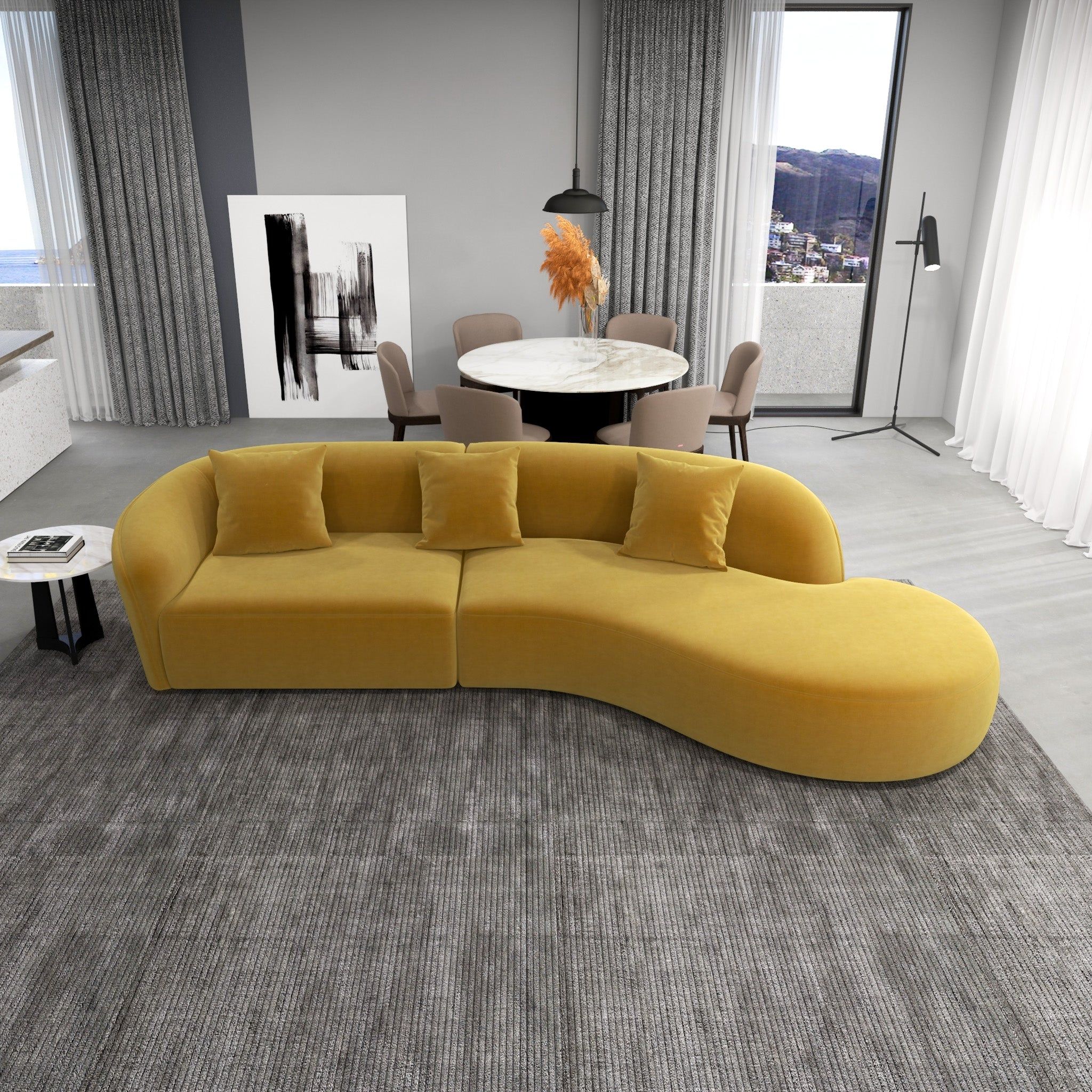 Elijah - Japandi Style Curvy Sectional Sofa