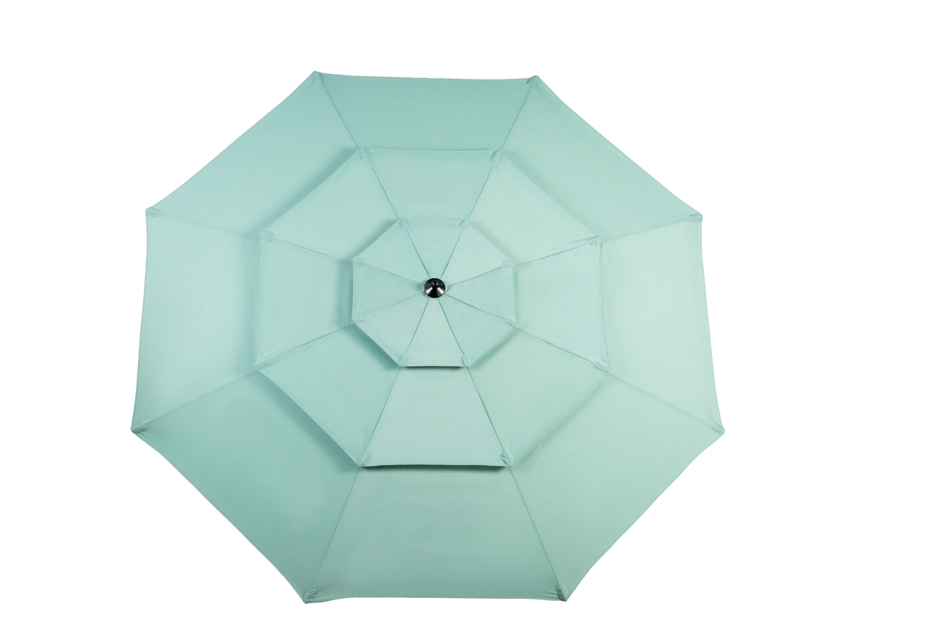 Aluminium 10ft 3 Tier Auto-Tilt Outdoor Patio Umbrella - Light Green