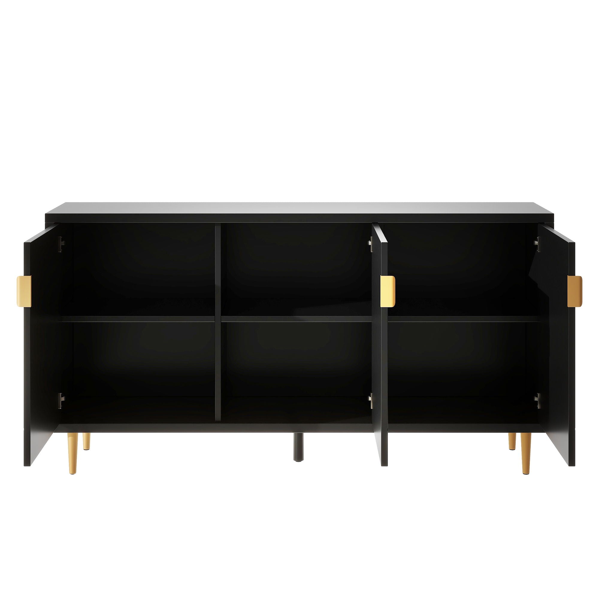 Modern TV Stand With 3 Doors And Adjustable Shelves