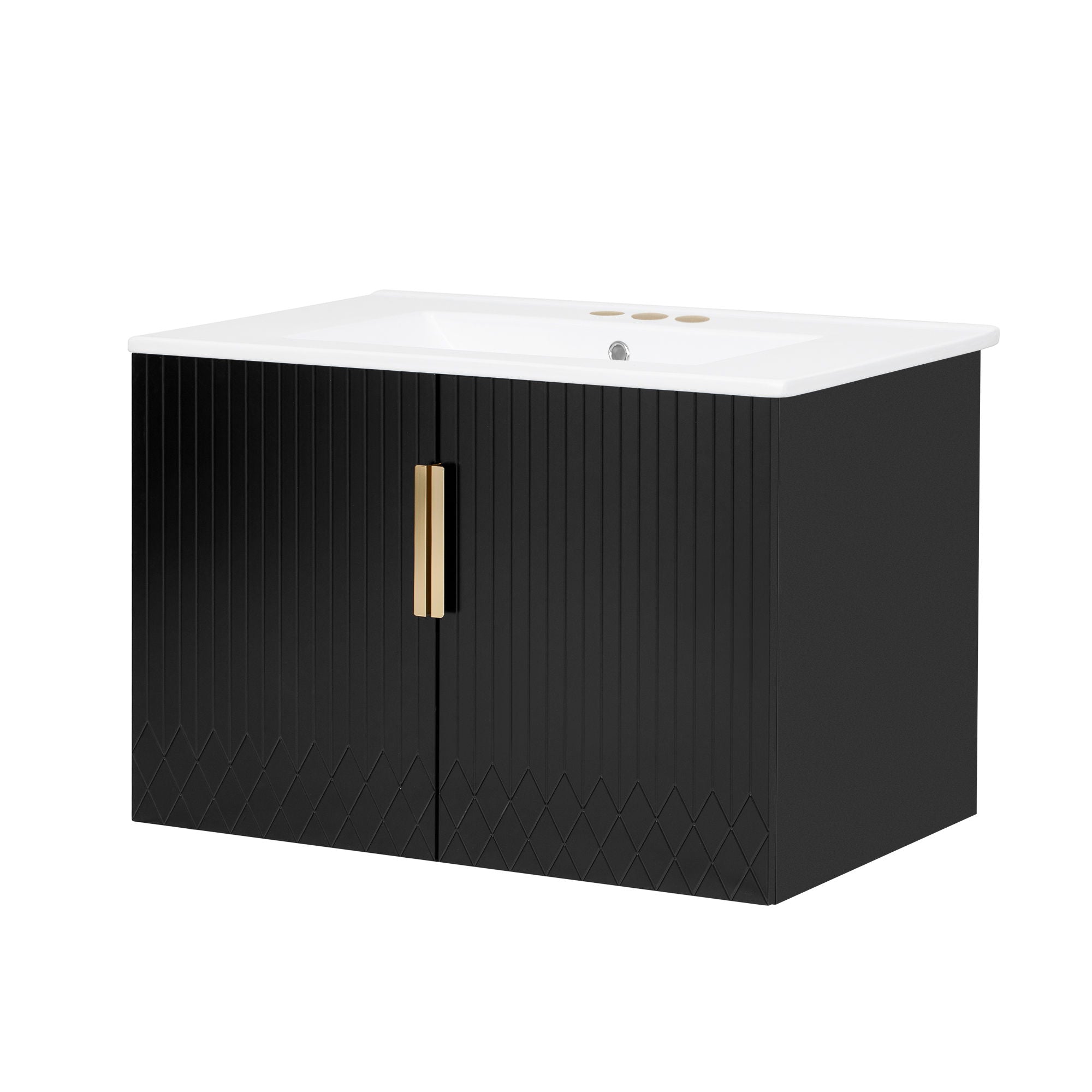 Bathroom Vanity With Sink, Rectangular Storage Cabinet With 2 Soft Closing Doors