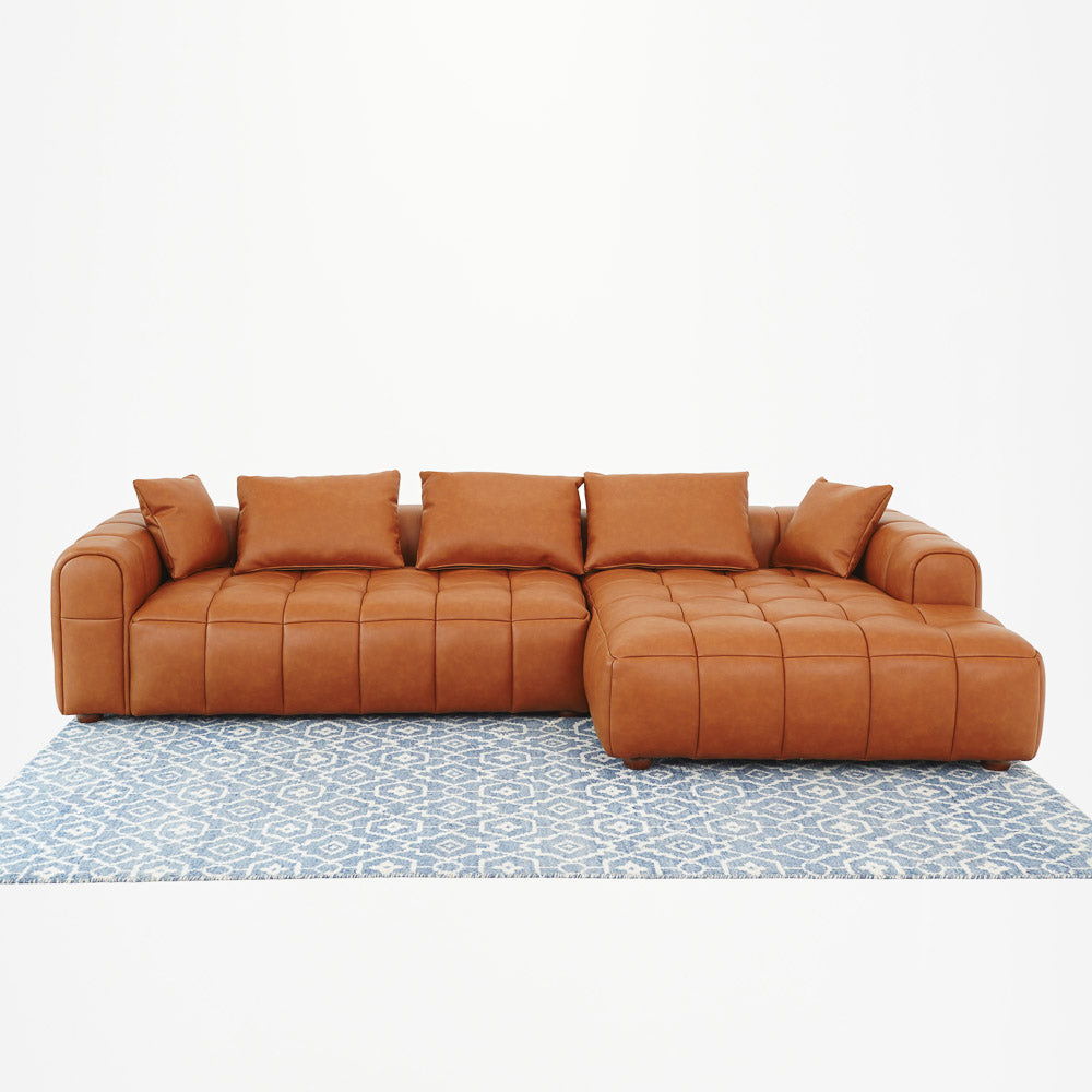 Clark - Sectional Right Sofa - Cognac - Best Buy Furniture