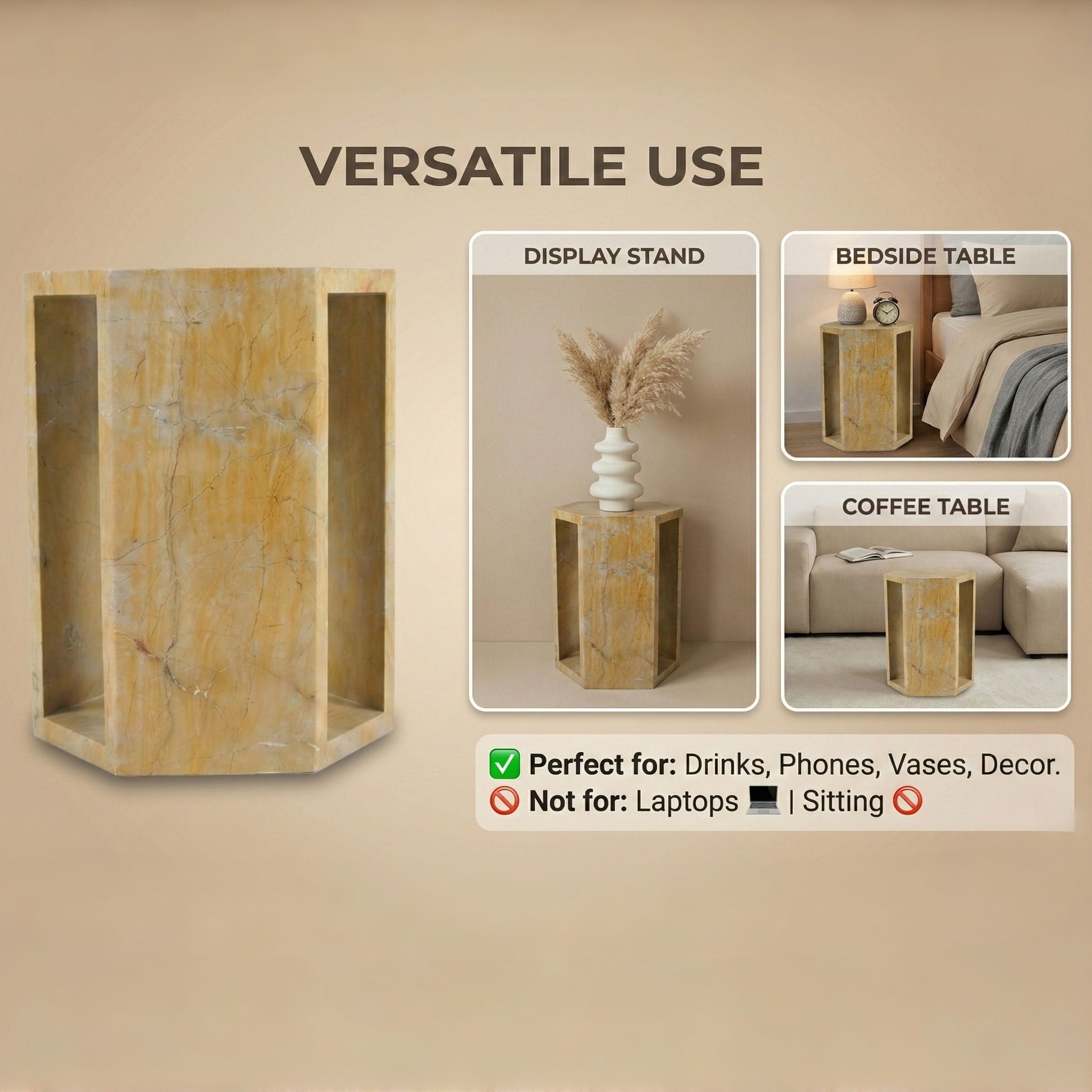 Modern Minimalist Hexagon Side Table