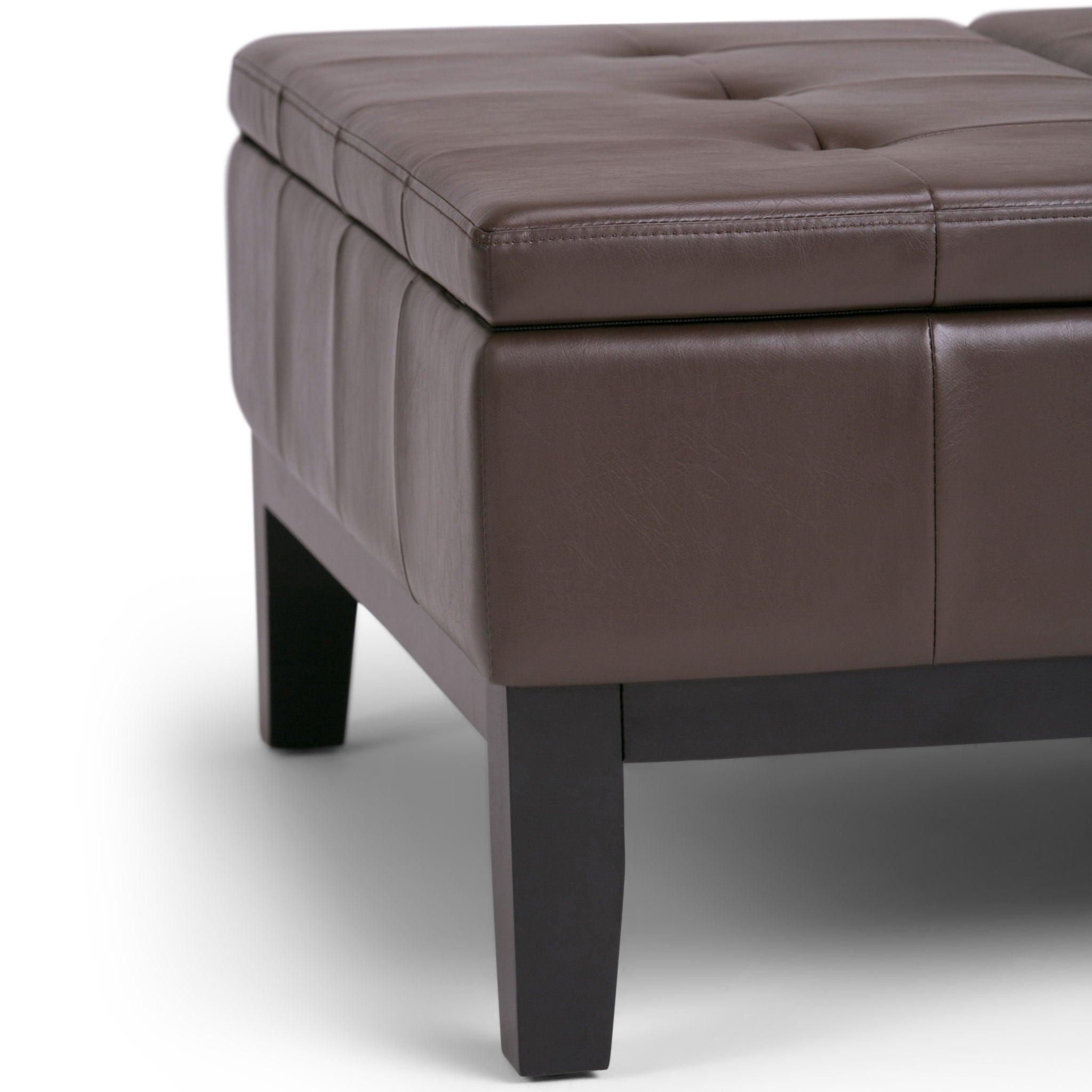 Dover - Square Coffee Table Storage Ottoman - Chocolate Brown - Best Buy Furniture
