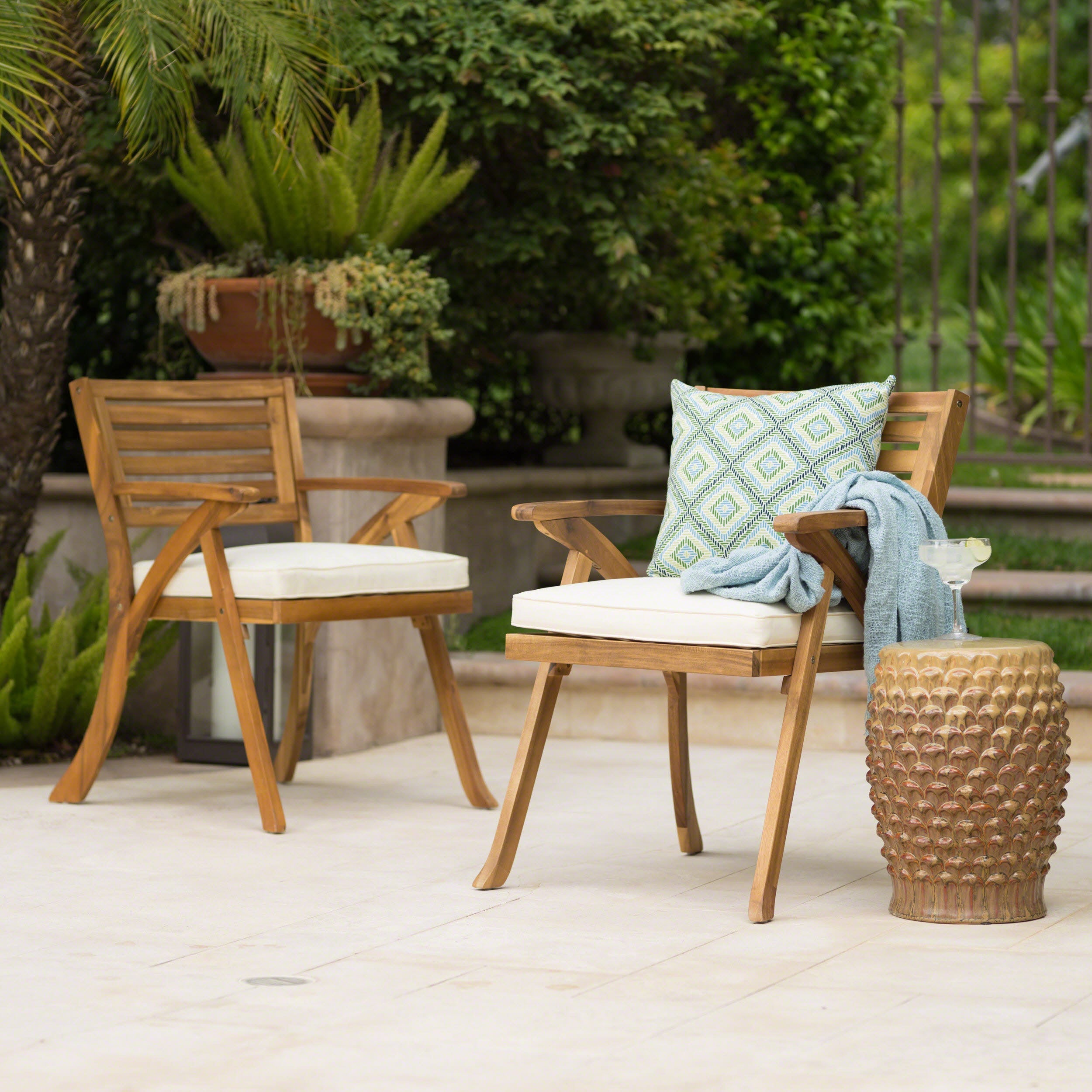 Acacia Hardwood Outdoor Armchairs (set of 2)