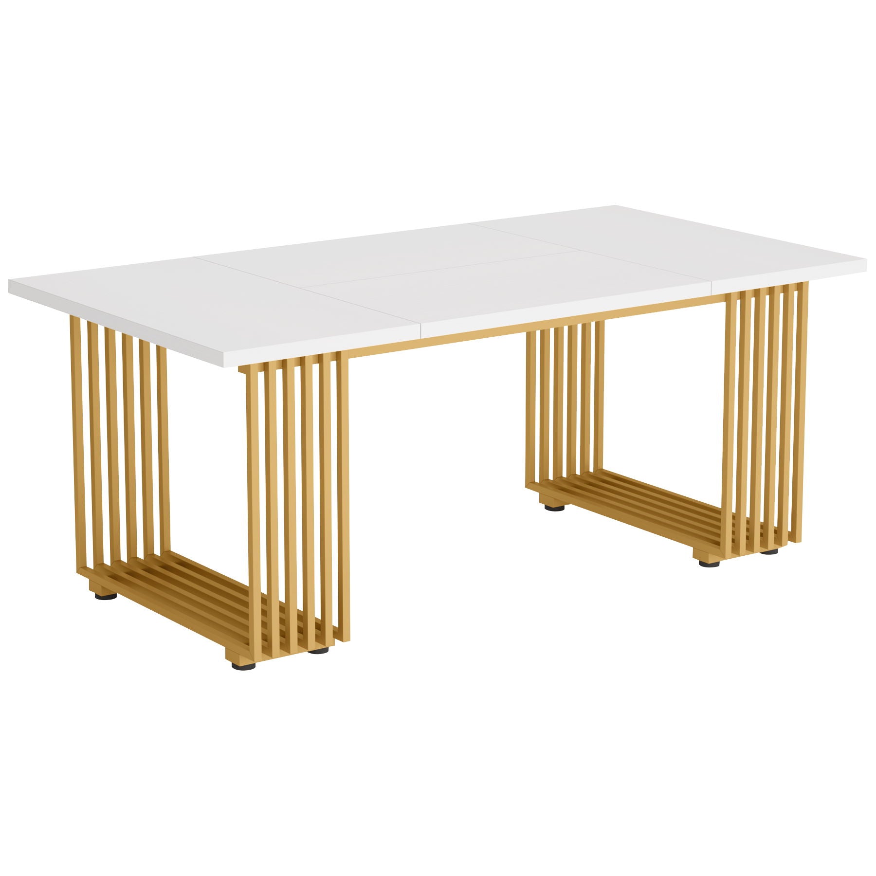 Office Executive Desk For Home Office - White / Gold