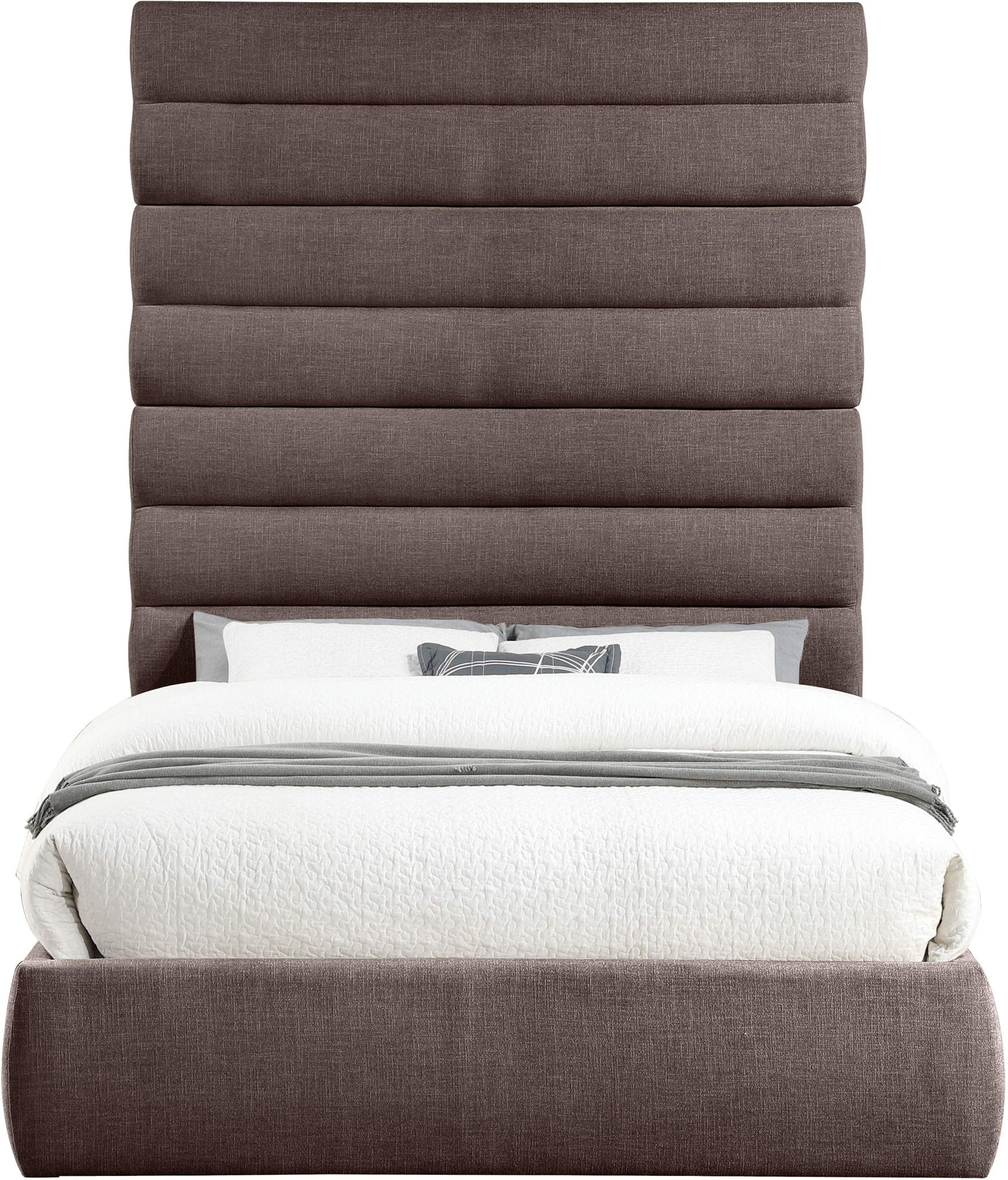 Adam - Linen Fabric Bed With 89" Headboard