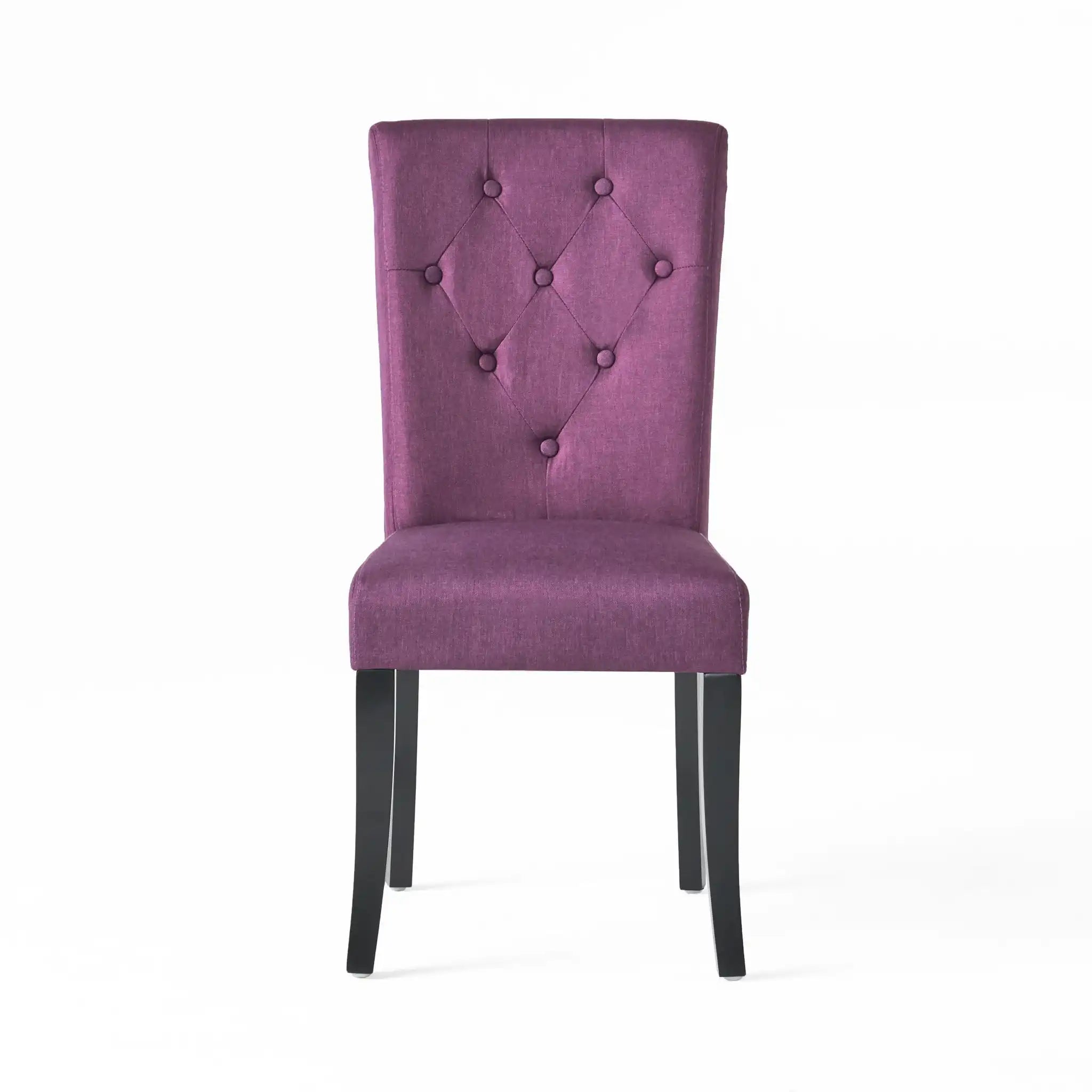 Upholstered Dining Chairs, Fabric Side Chairs, For Dining Room, Kitchen And Living Room (Set of 2) - Dark Purple