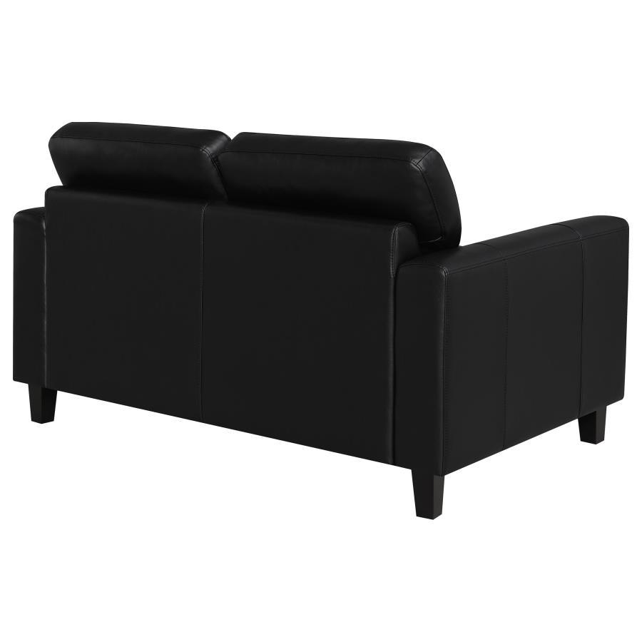 Scotland - Faux Leather Upholstered Track Arm Loveseat