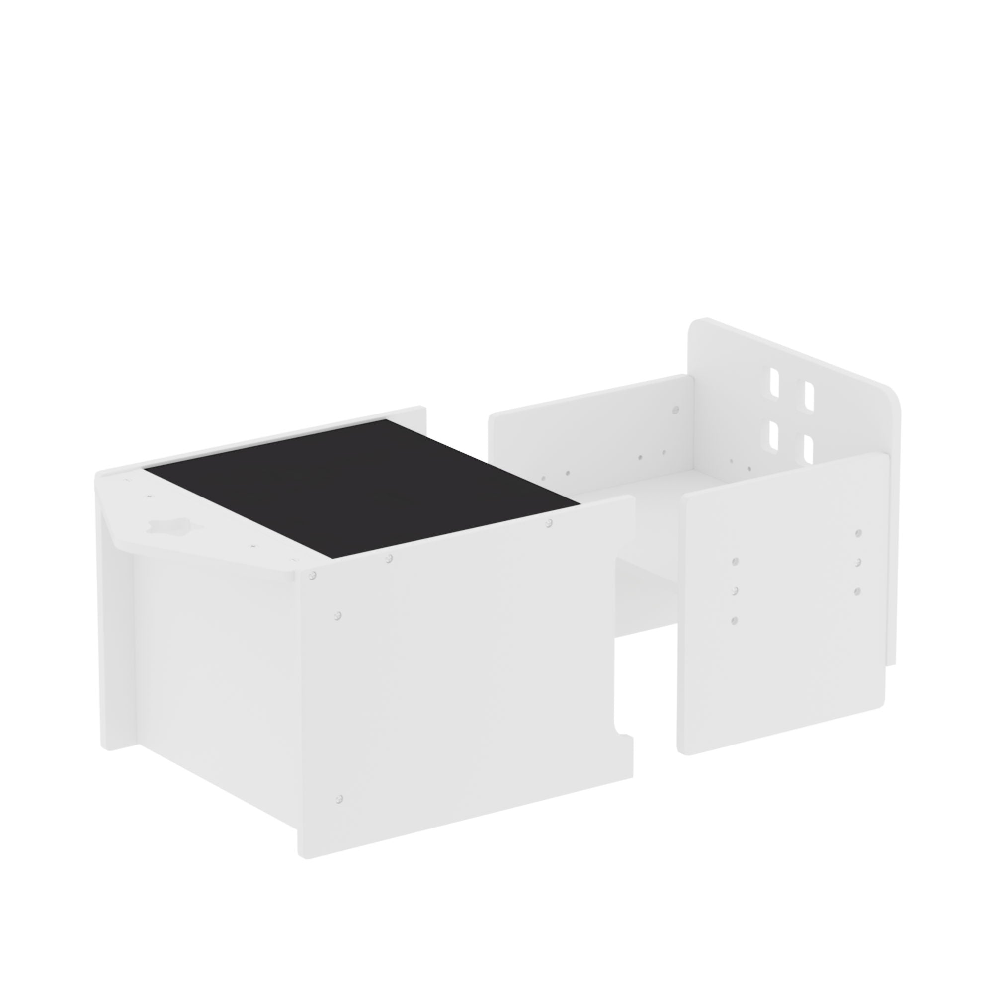 Montessori Weaning Table And Chair Set, Toddler Table With Adjustable Height - White