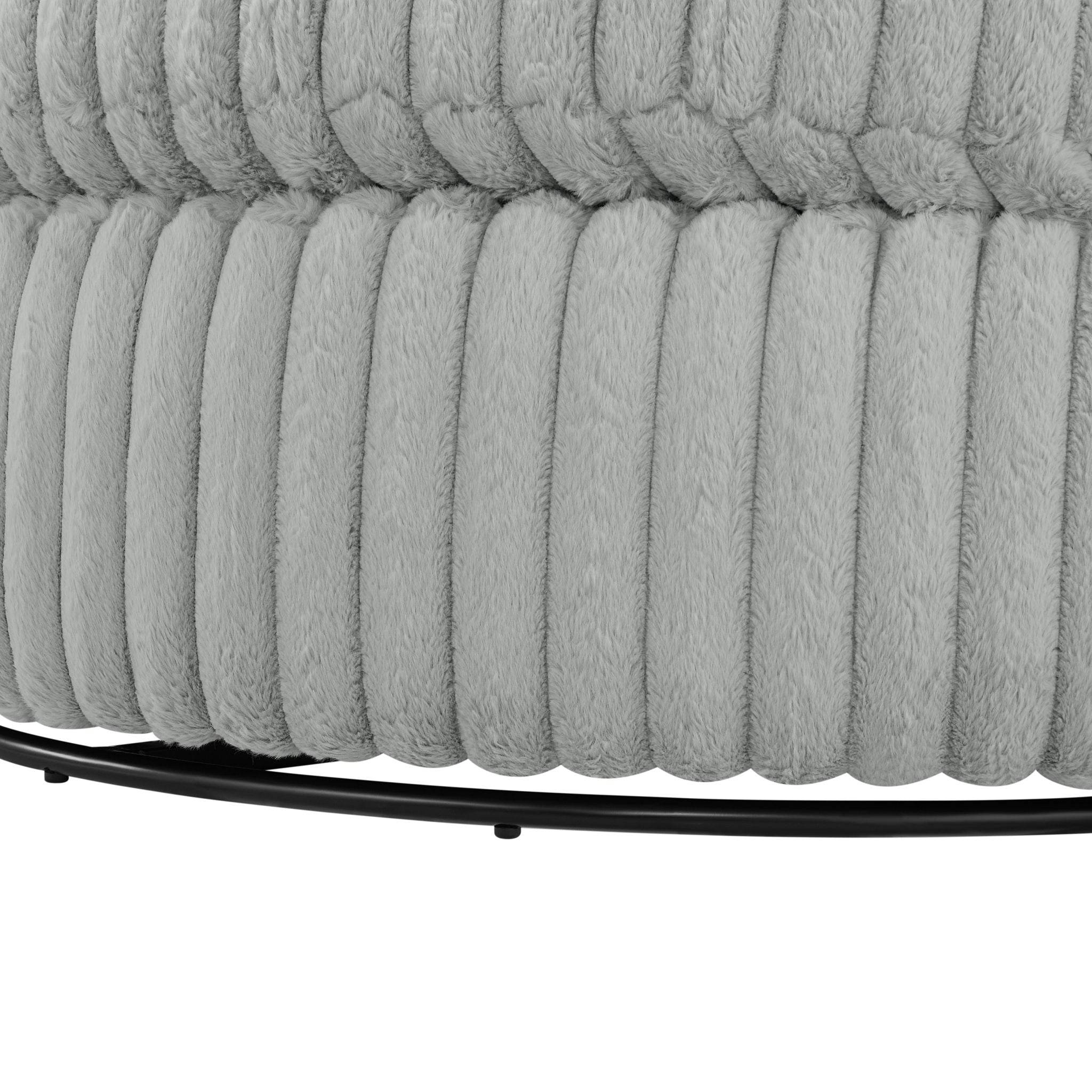 Mindy - Oversized Swivel Barrel Chair - Grey