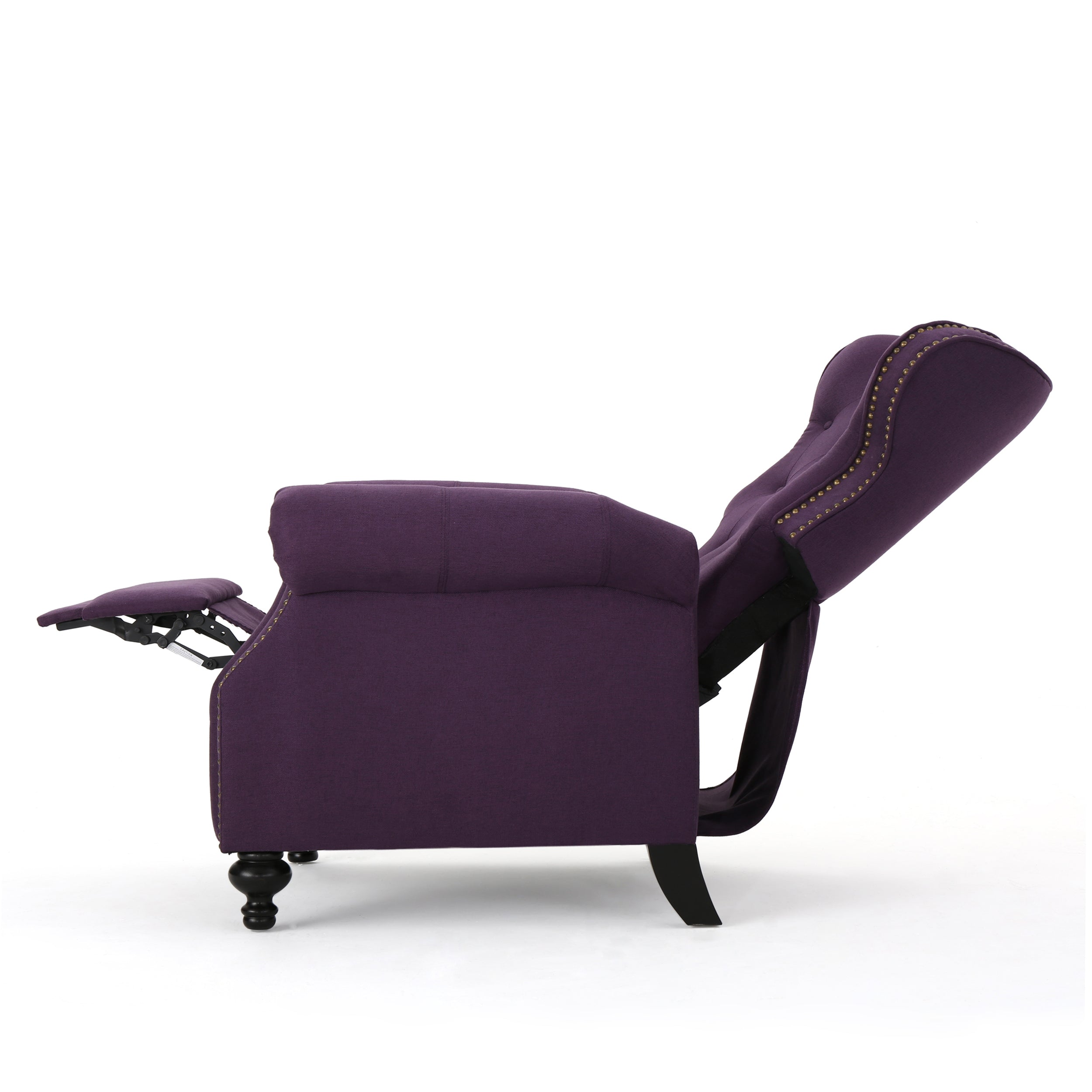 Beacon Accented Push Back Recliner Chair with Rolled Arms Plum