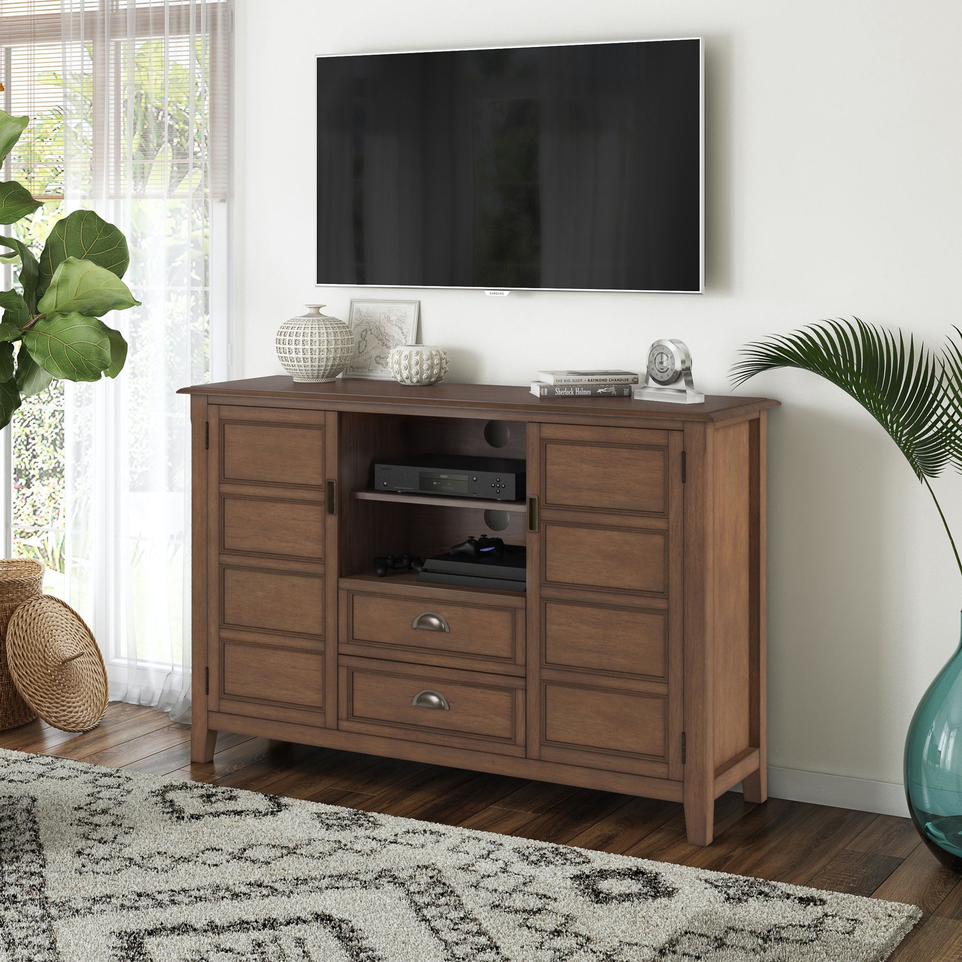 Burlington - Handcrafted Tall TV Media Stand - Best Buy Furniture