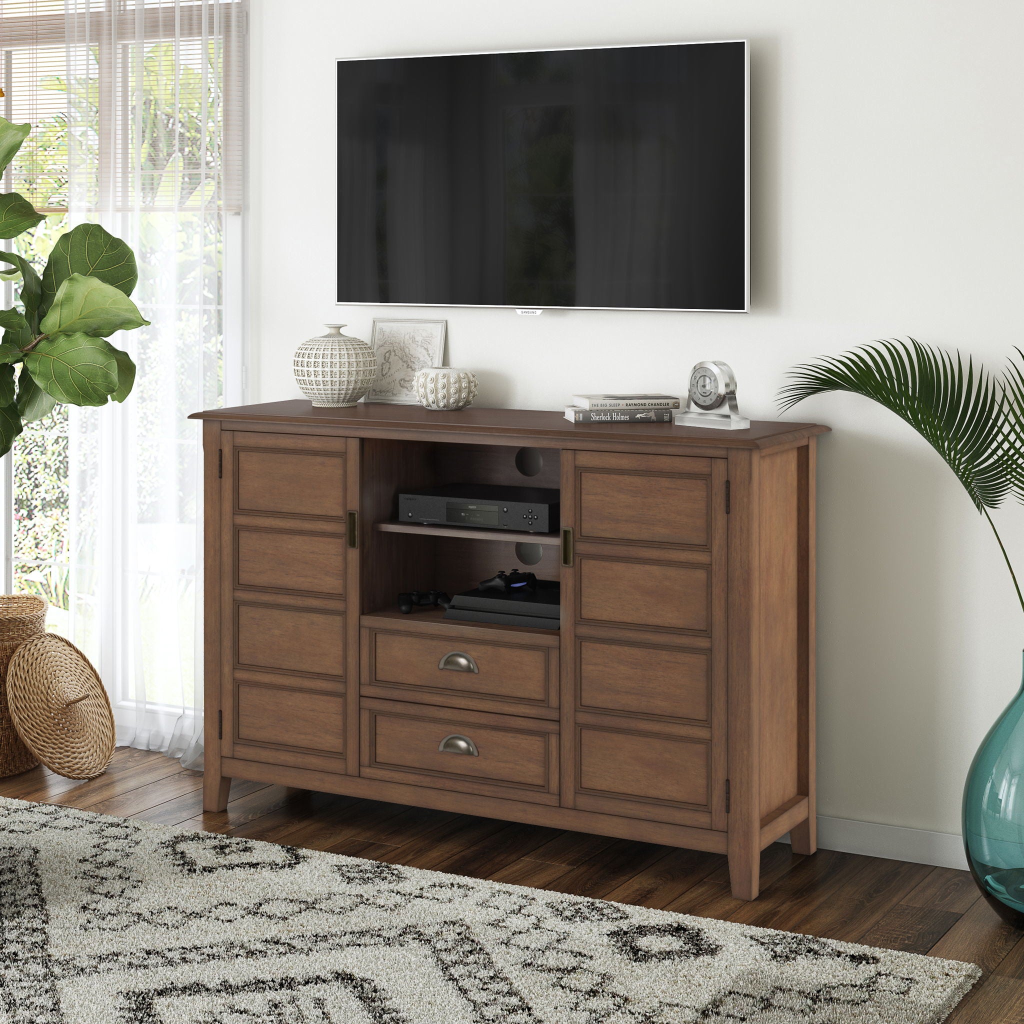 Burlington - Handcrafted Tall TV Media Stand - Best Buy Furniture