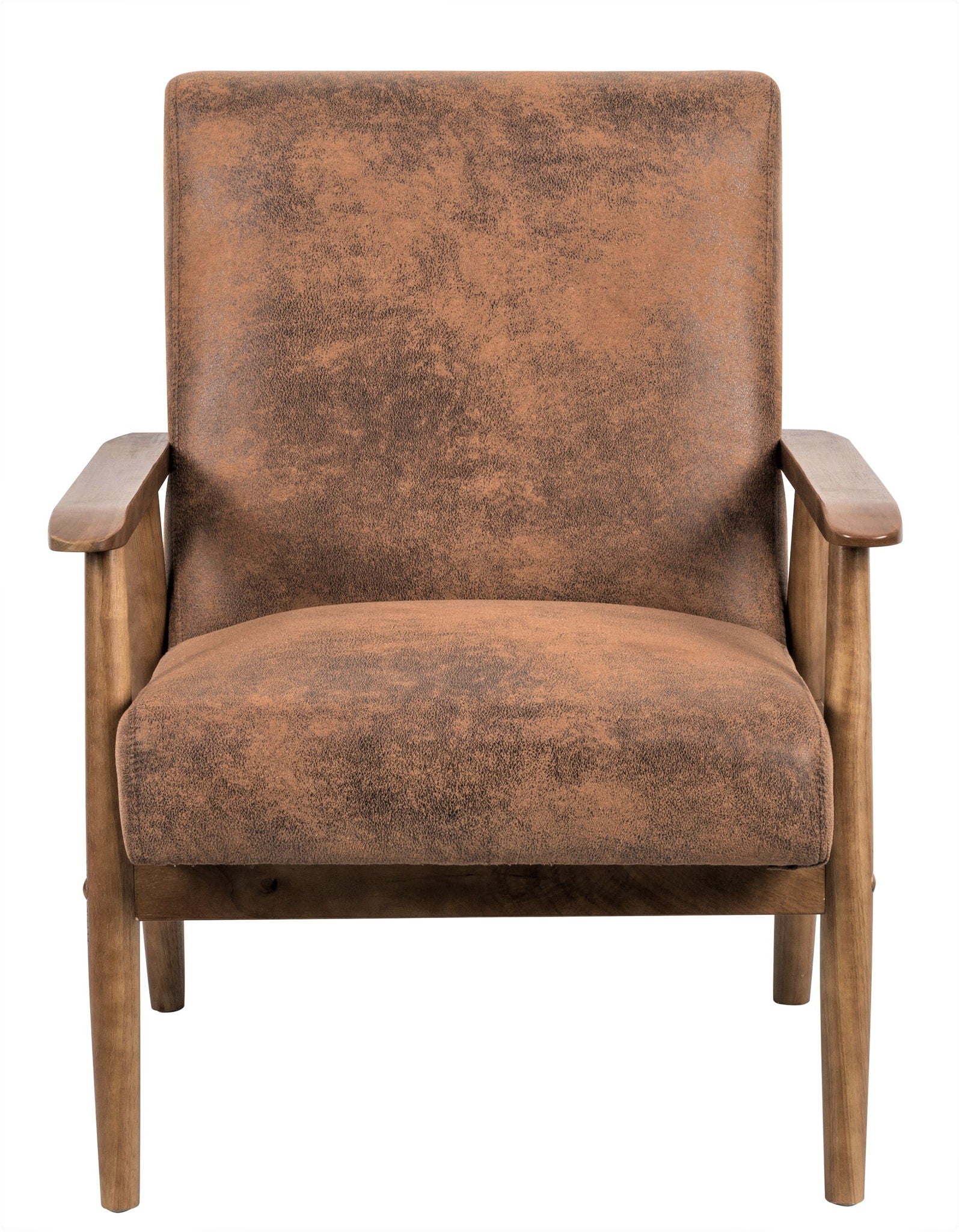 Wide Classic Mid-Century Modern Arm Chair - Light Brown