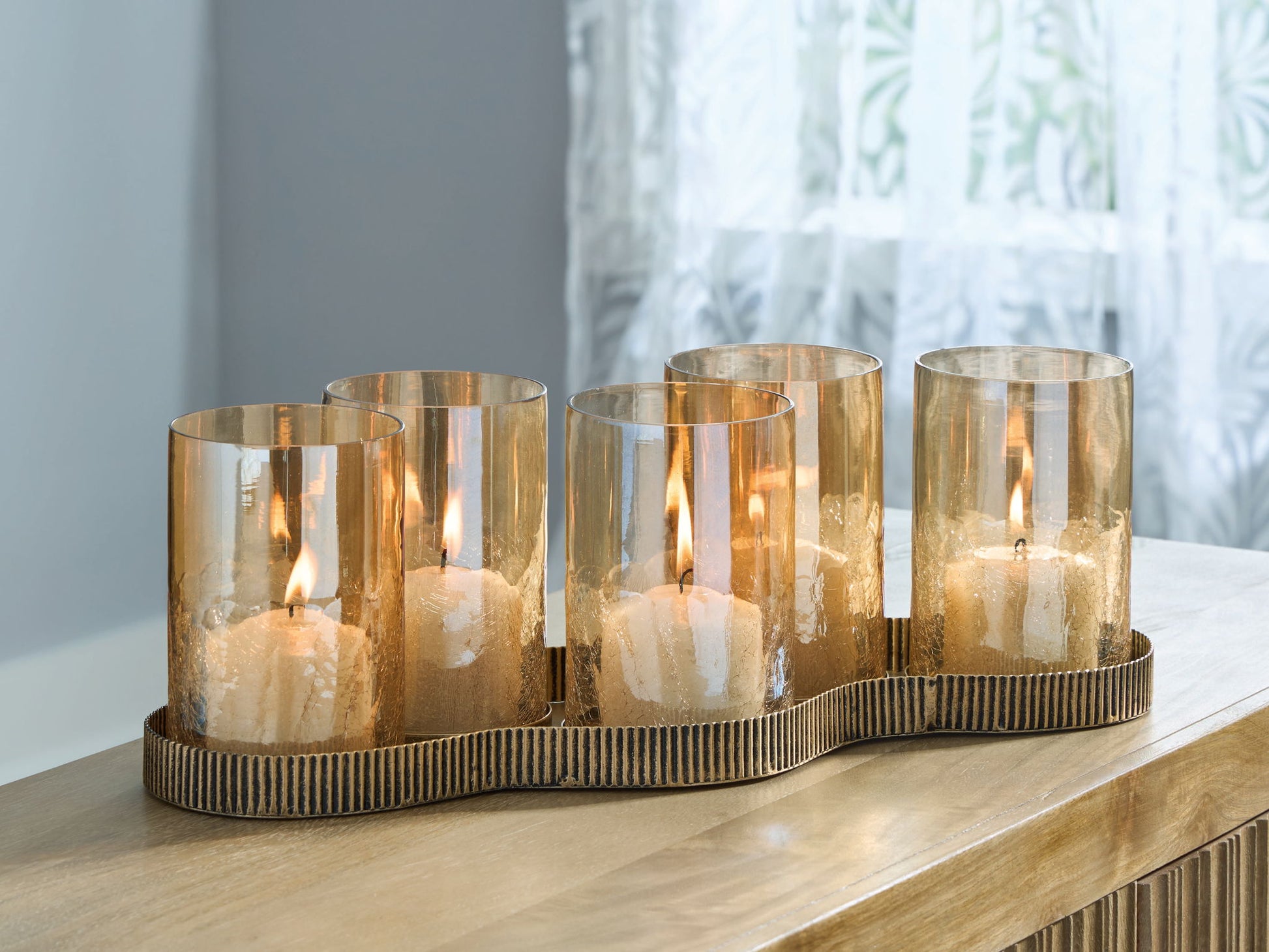 Evereton - Candle Holder - Antique Gold Finish - Best Buy Furniture