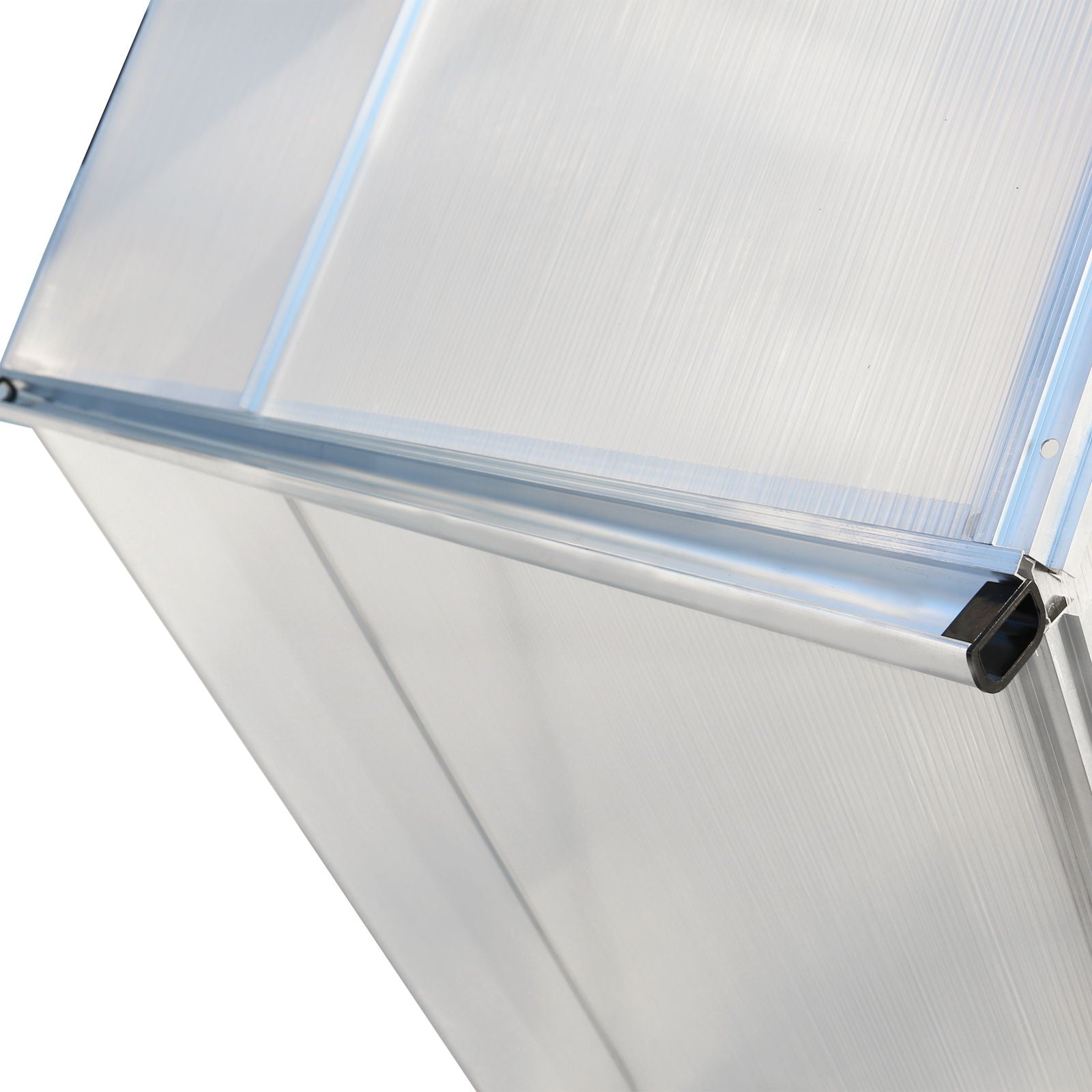 Polycarbonate Greenhouse, Heavy Duty Outdoor Aluminum Walk-In Green House Kit With Rain Gutter, Vent And Door For Backyard Garden