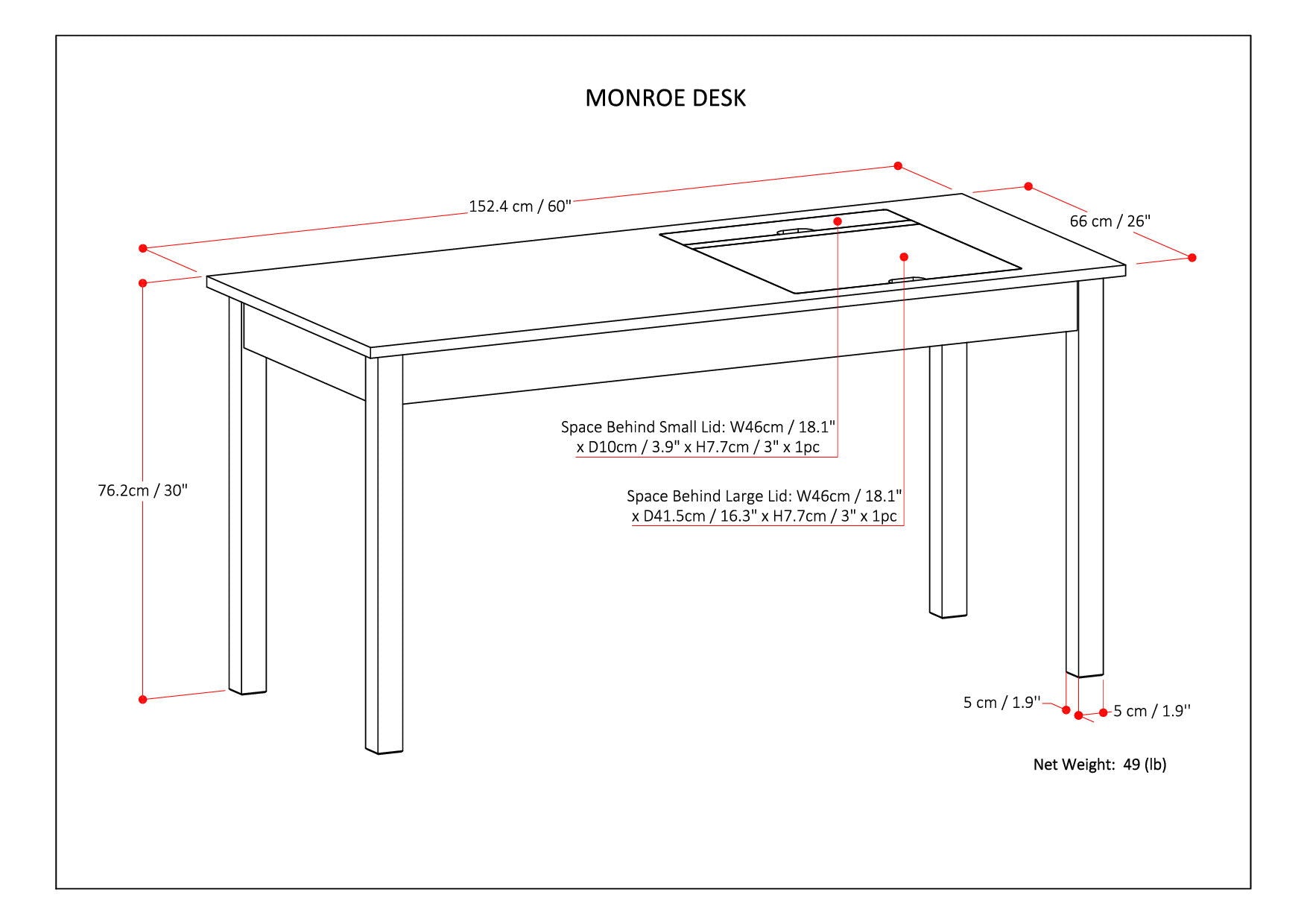 Monroe - Desk - Distressed Charcoal Brown - Best Buy Furniture