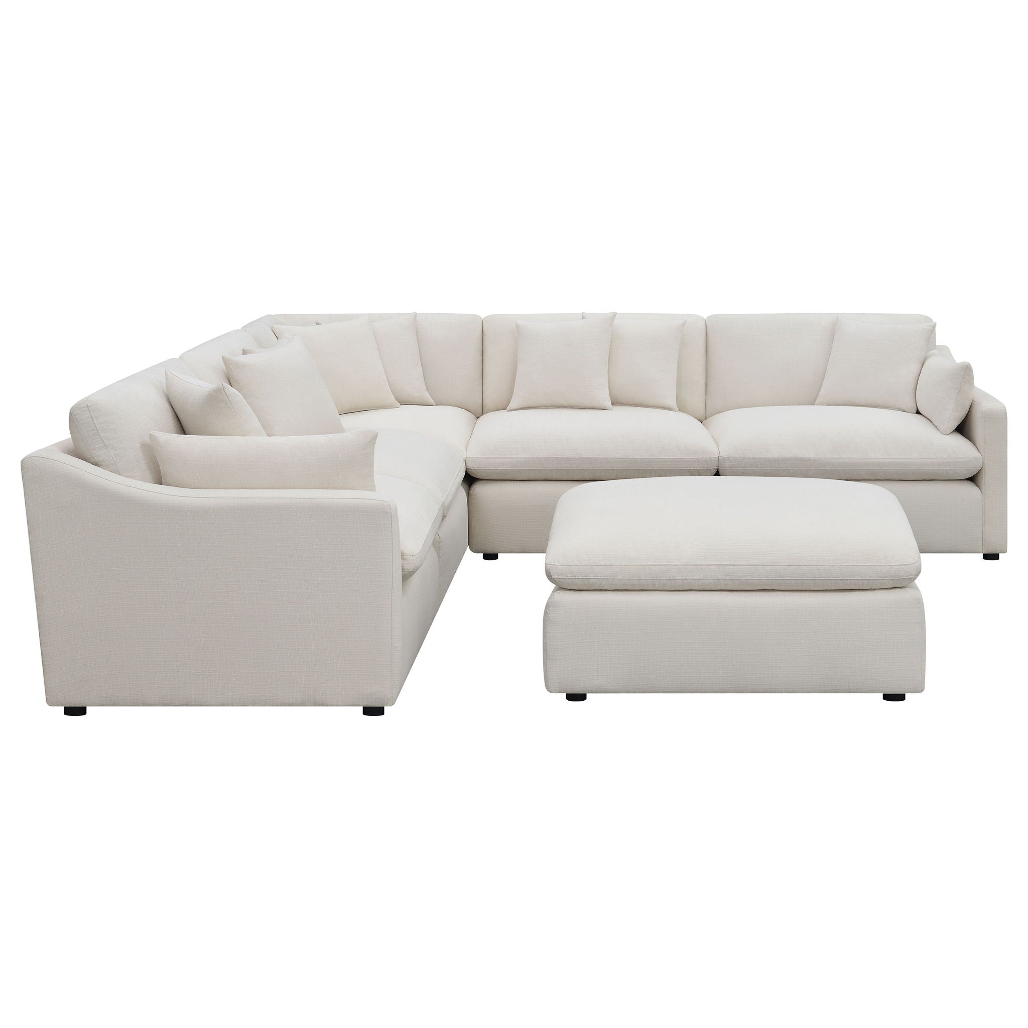 Greeley - 6 Piece Upholstered Modular Sectional Sofa - Ivory