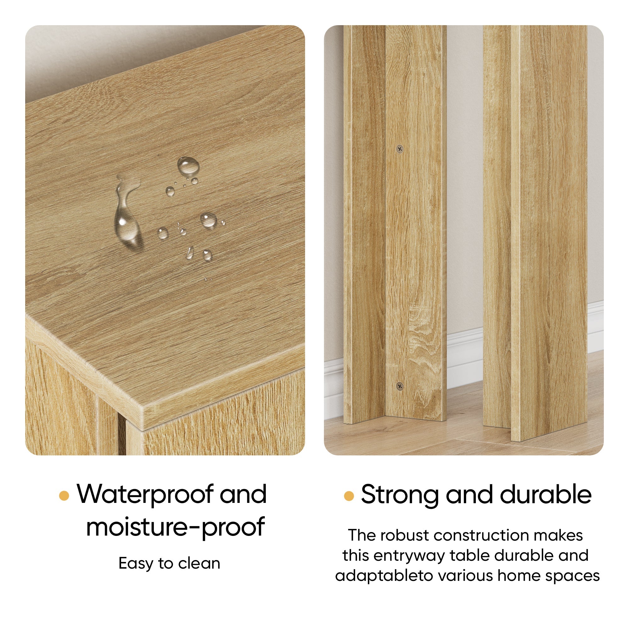 Farmhouse Style Oak-Colored Extra-Long Console Table