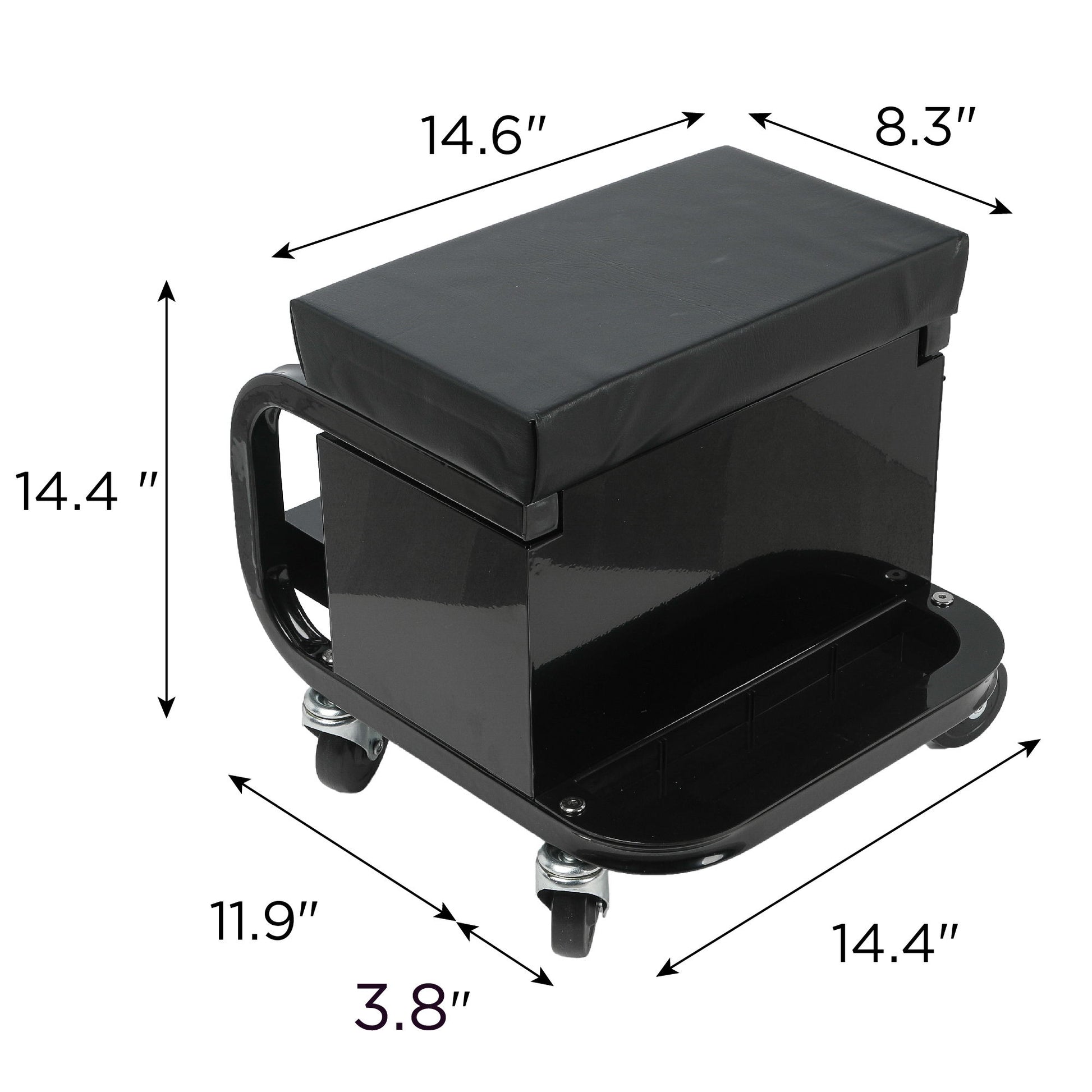 Rolling Creeper Garage Seat With 3 Built In Drawers, Rolling Tool Chest For Shop Or Garage - Black - Best Buy Furniture