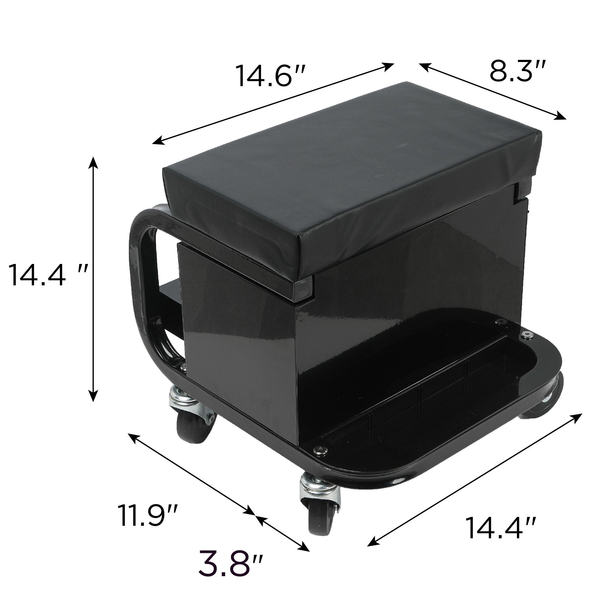 Rolling Creeper Garage Seat With 3 Built In Drawers, Rolling Tool Chest For Shop Or Garage - Black - Best Buy Furniture