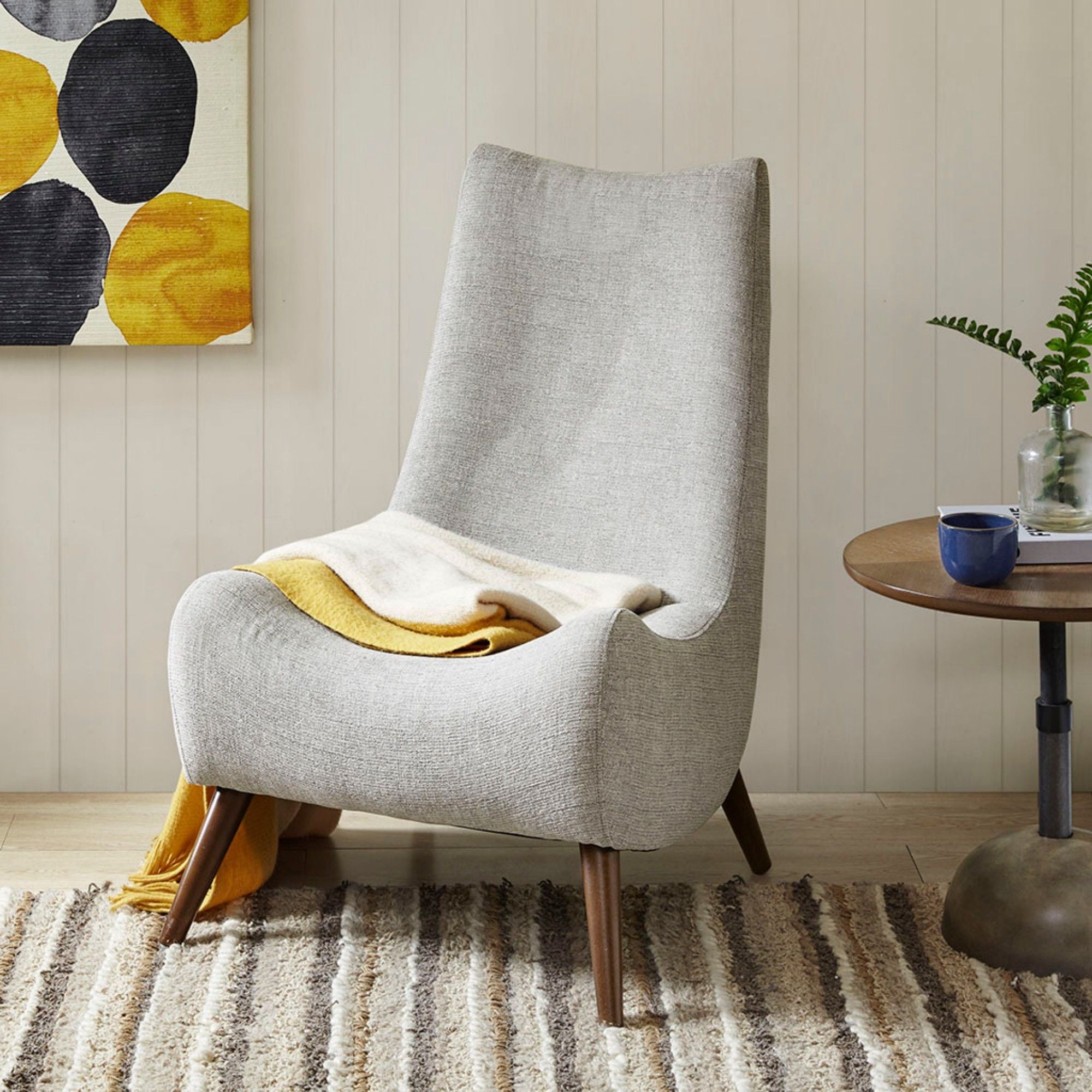 Fancy Chair With Plush Seating - Tan