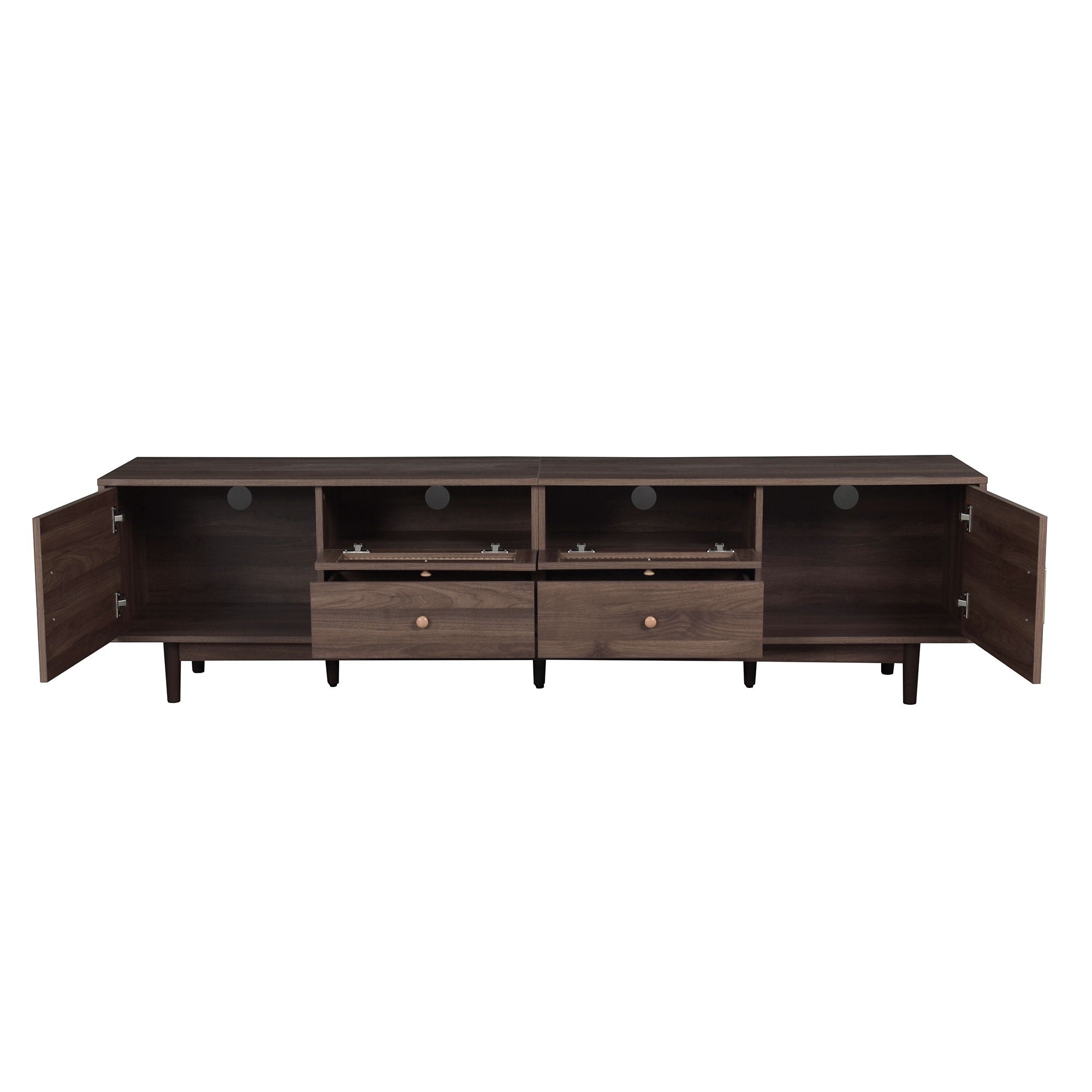 TV Stand With Drawers, Accent Entertainment Center For Living Room - Dark Brown